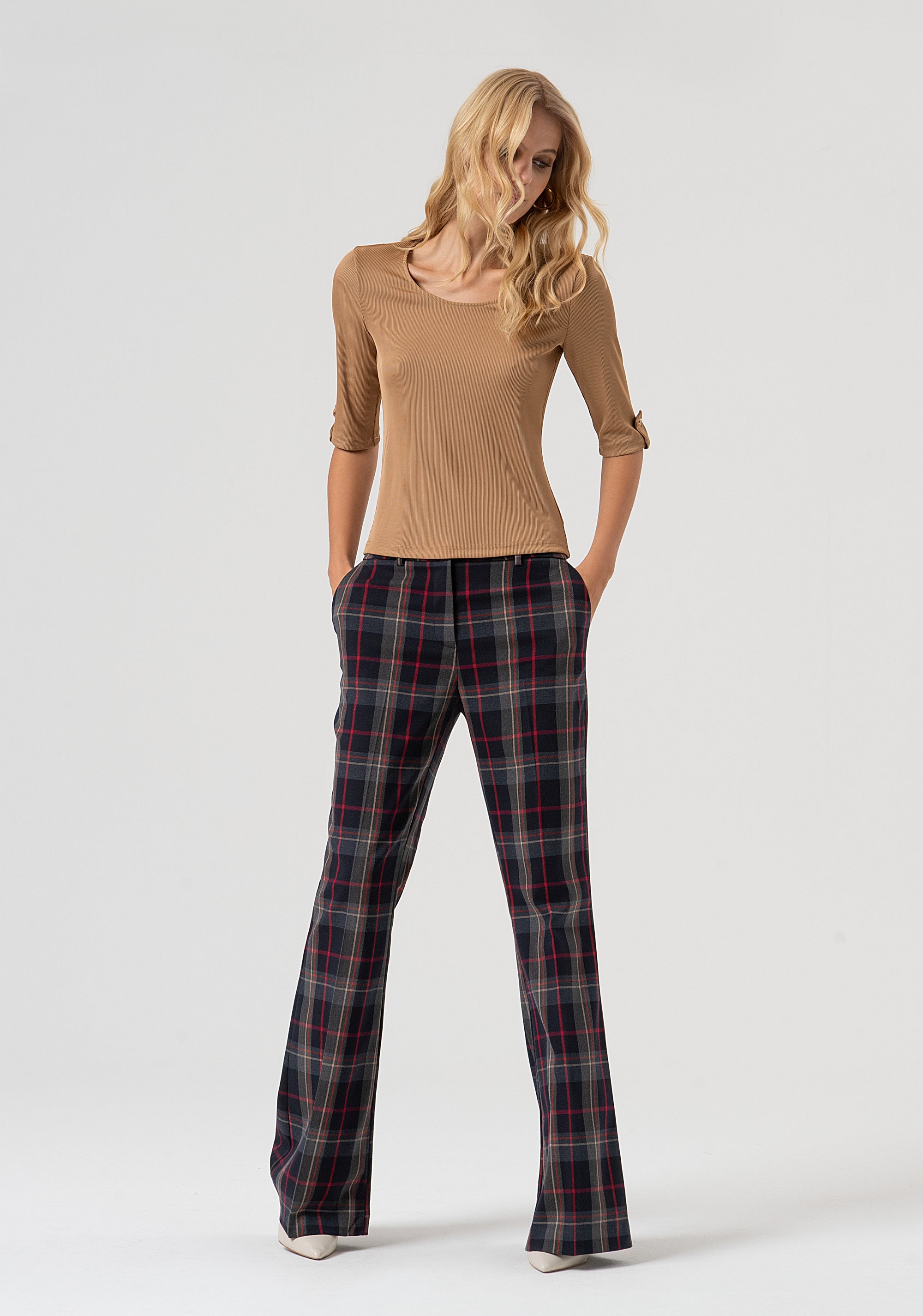 T-shirt slim a costine FR25WT3042J46301-093 Fracomina