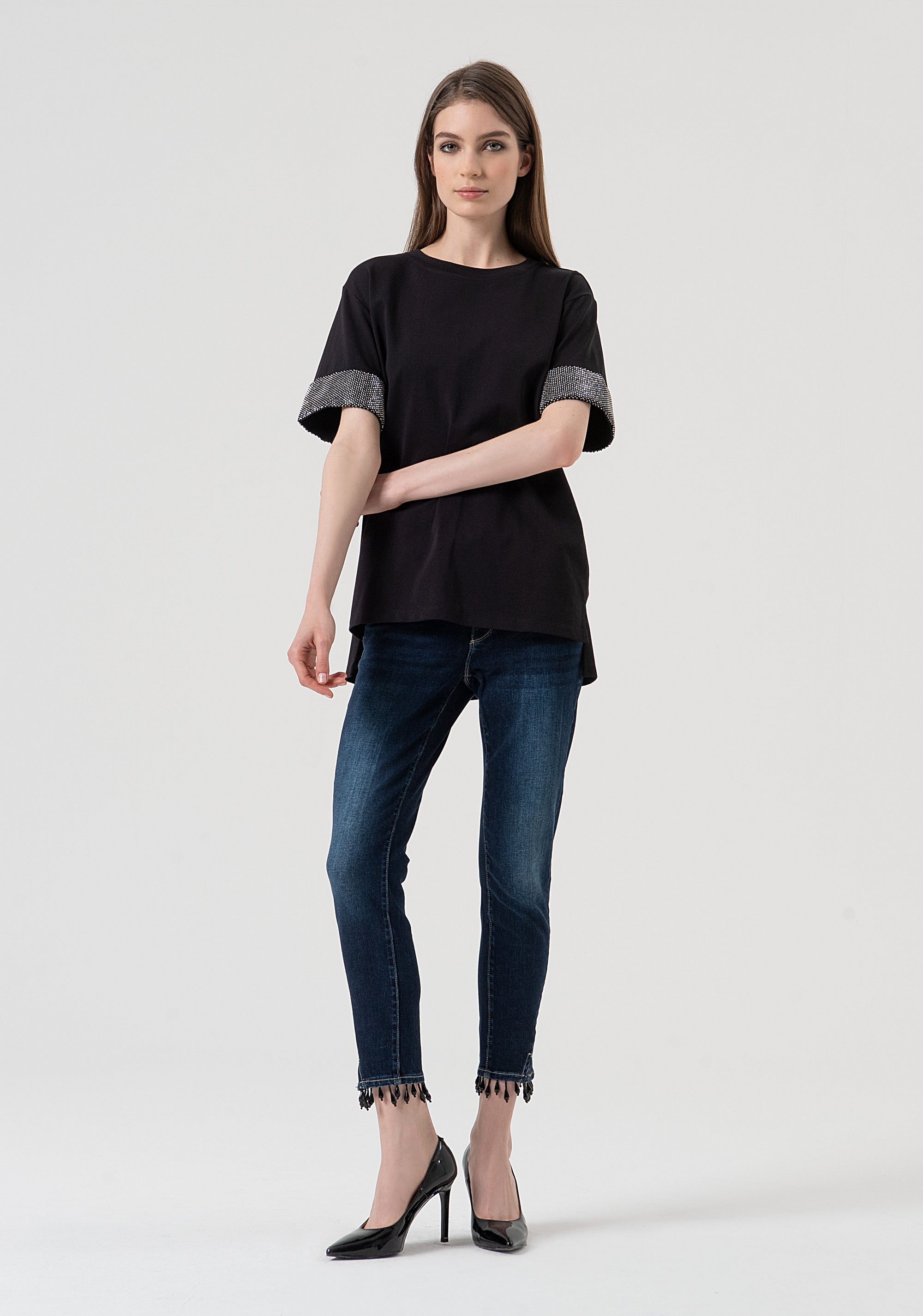 T-shirt over in jersey di cotone FR25WT3057J400R9-053 Fracomina