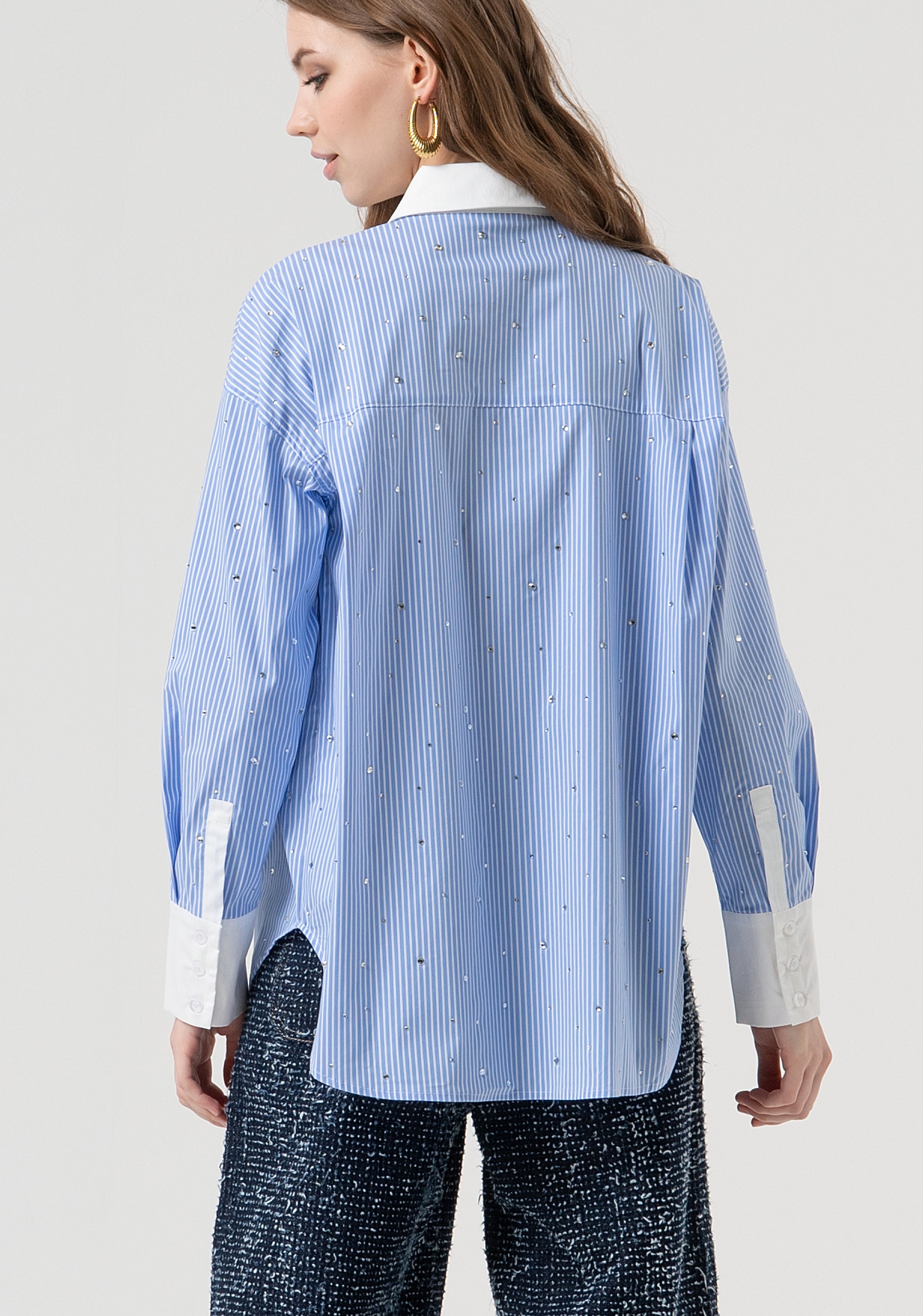 Camicia over a righe FR25WT6011W520N8-283 Fracomina