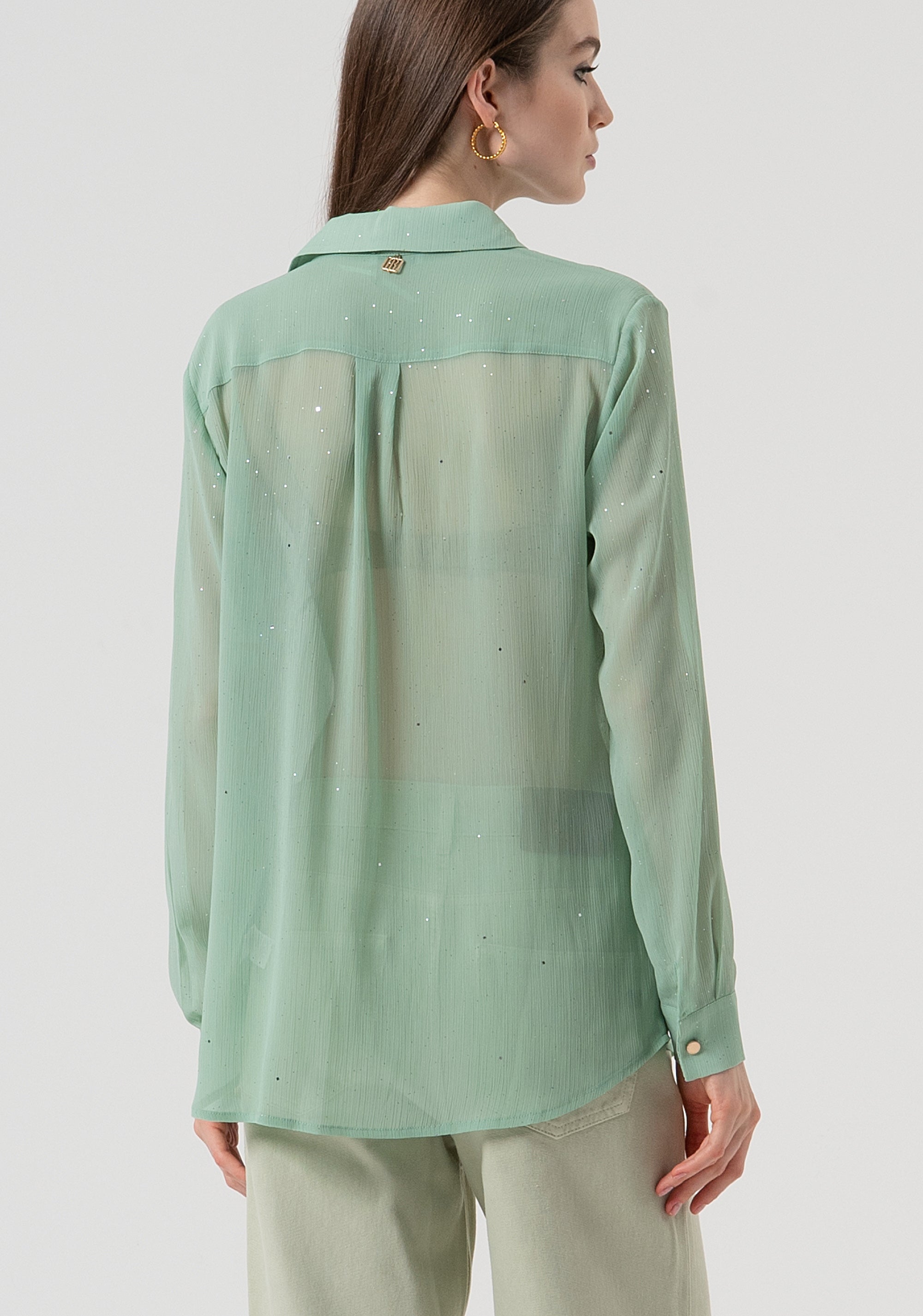 Camicia regular con strass FR25WT6033W412M8-B08 Fracomina