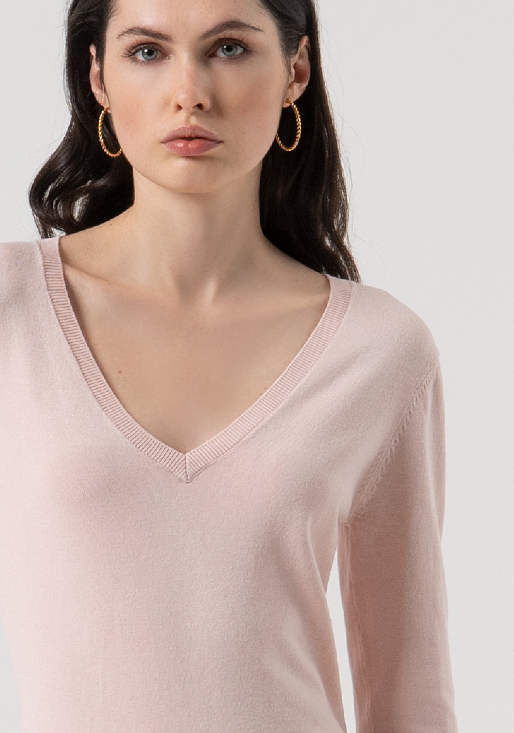 Maglia regular con scollo a V FR25WT7002K42101-Q93 Fracomina