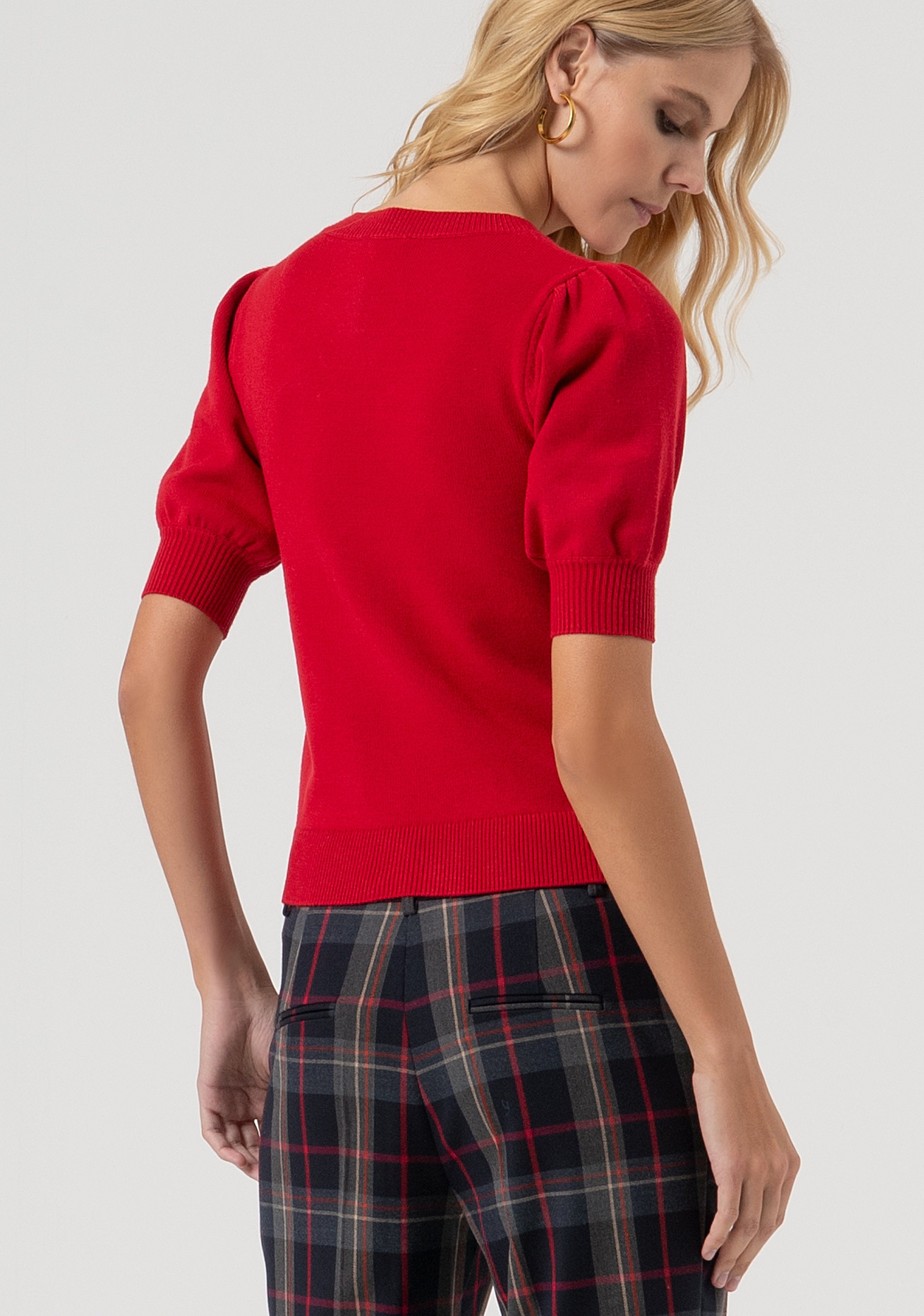 Maglia slim con maniche corte a sbuffo FR25WT7019K55601-T51 Fracomina