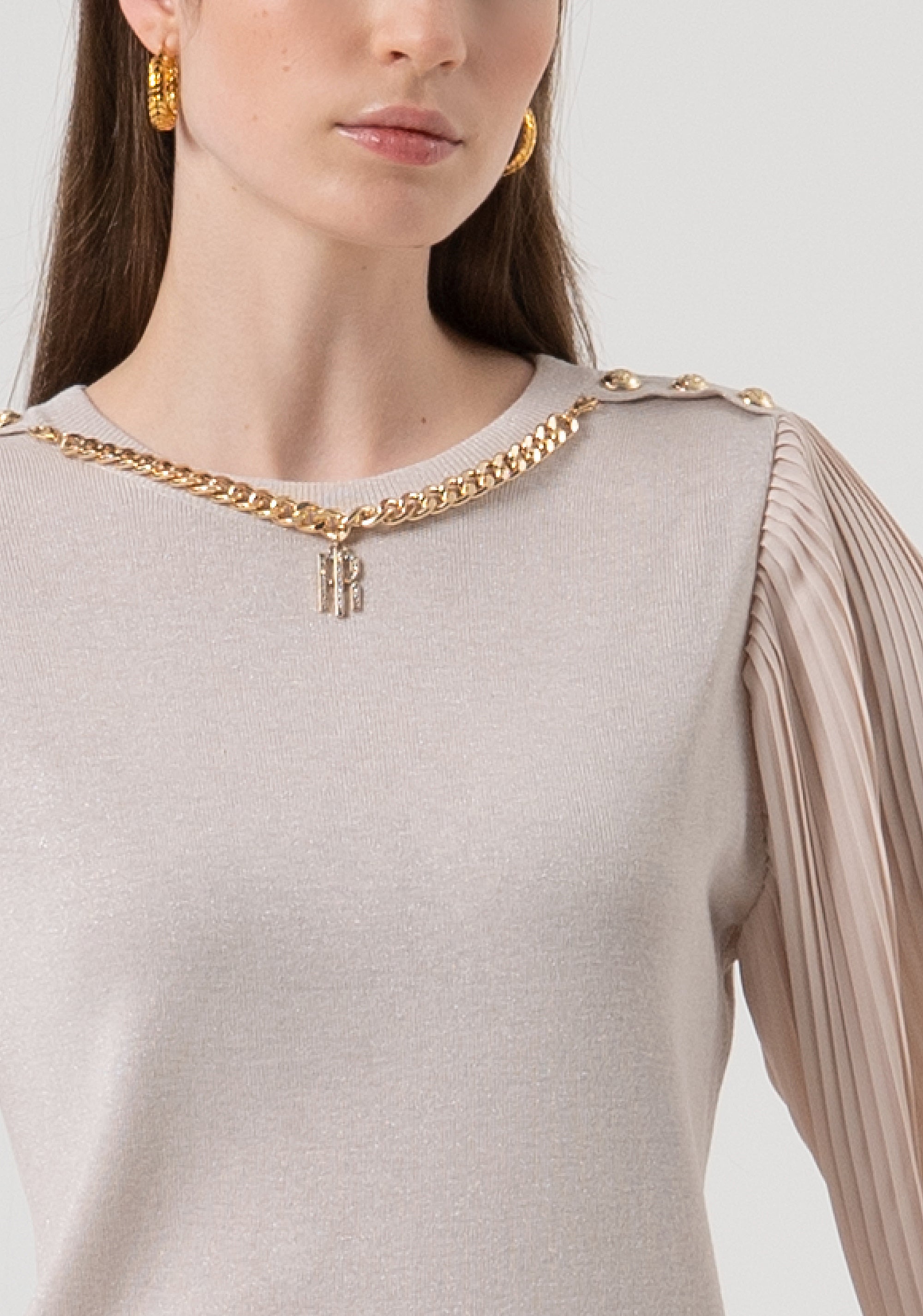 Maglia regular con lana e lurex FR25WT7027K459Q7-524 Fracomina