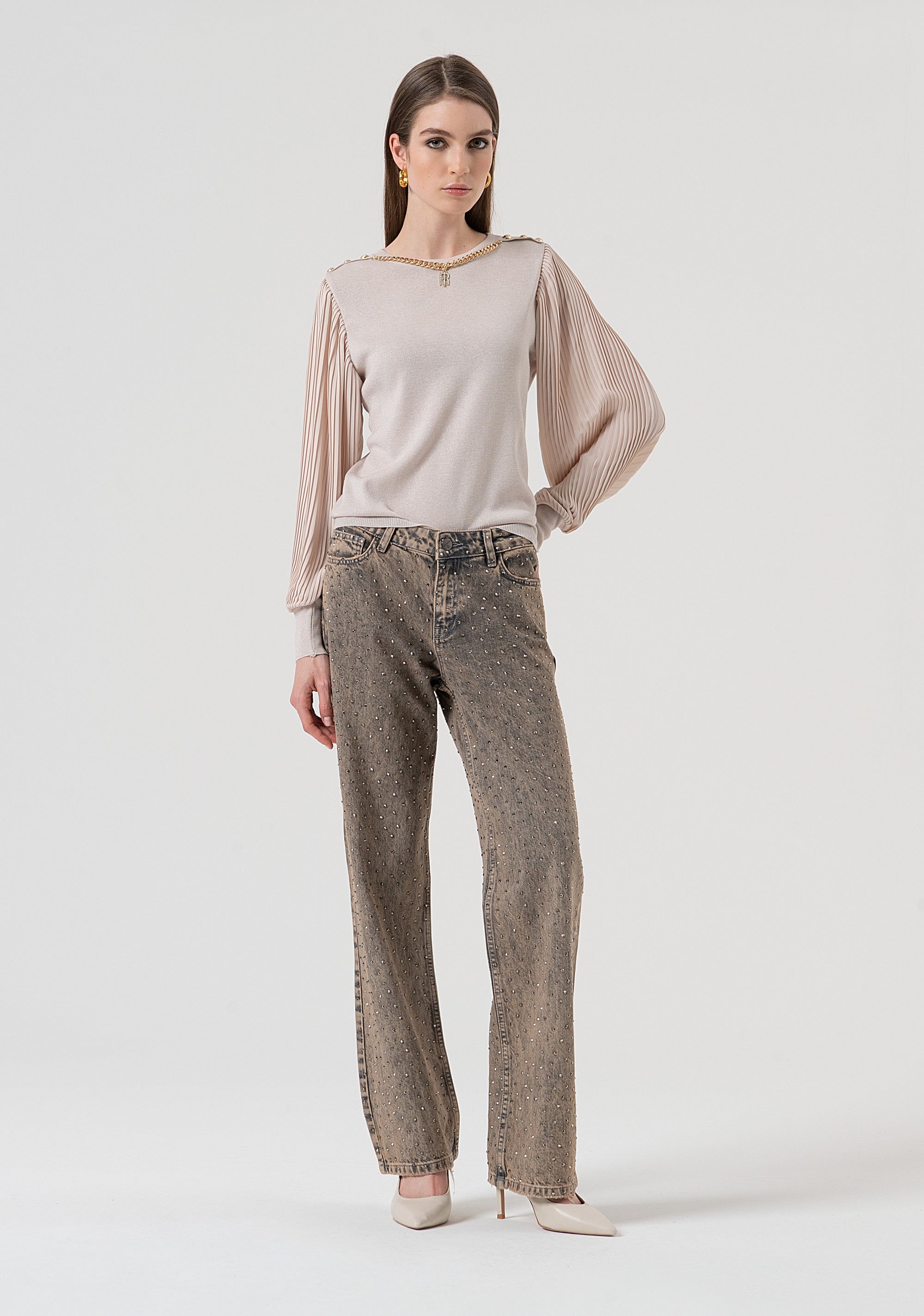 Maglia regular con lana e lurex FR25WT7027K459Q7-524 Fracomina