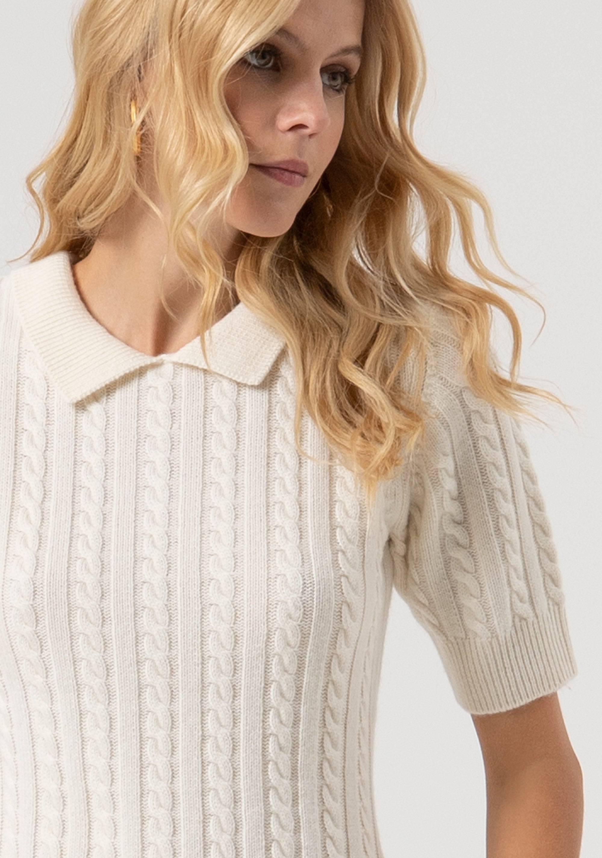 Maglia slim con punto treccia in lana e cashmere FR25WT7033K53201-108 Fracomina