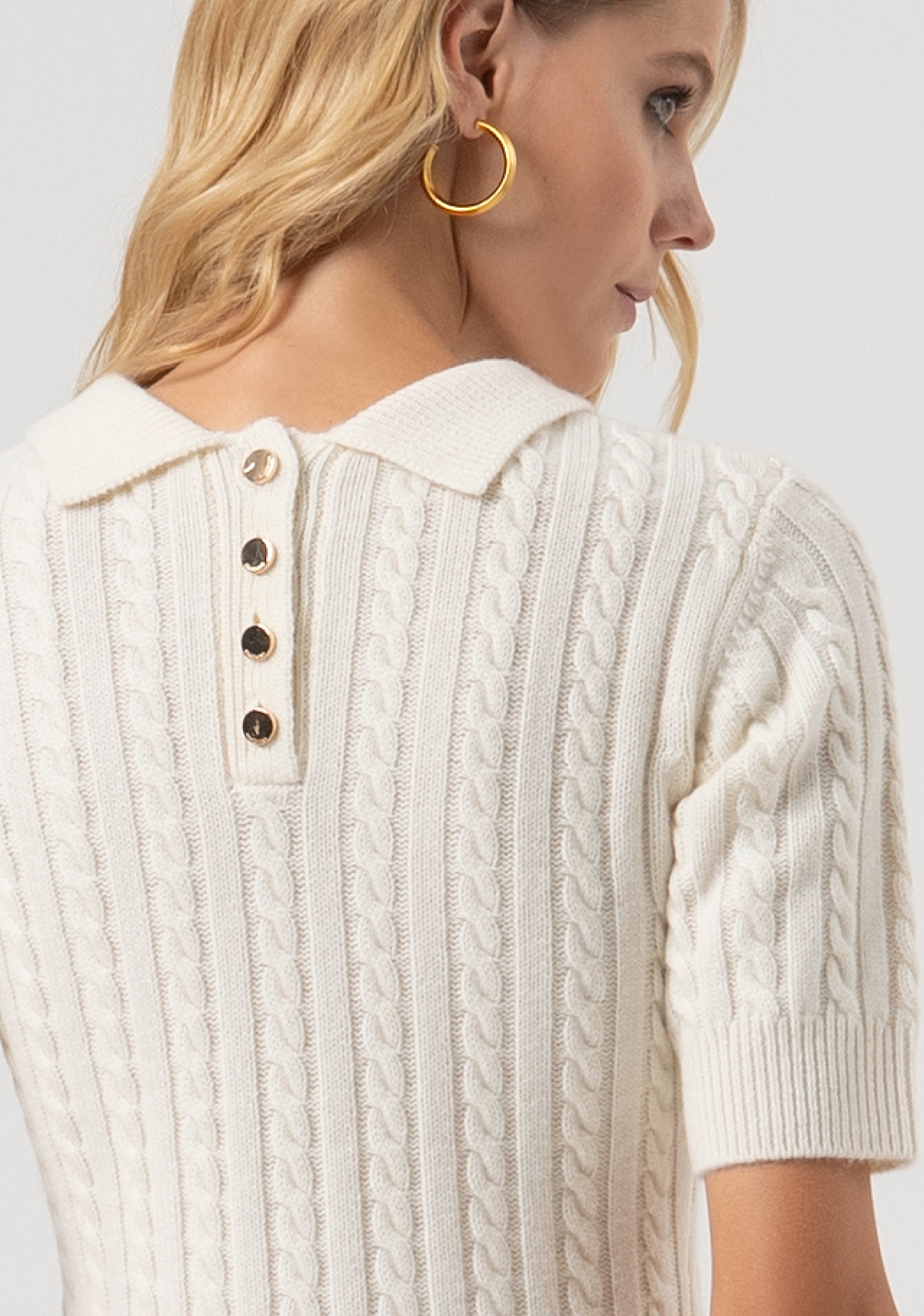 Maglia slim con punto treccia in lana e cashmere FR25WT7033K53201-108 Fracomina