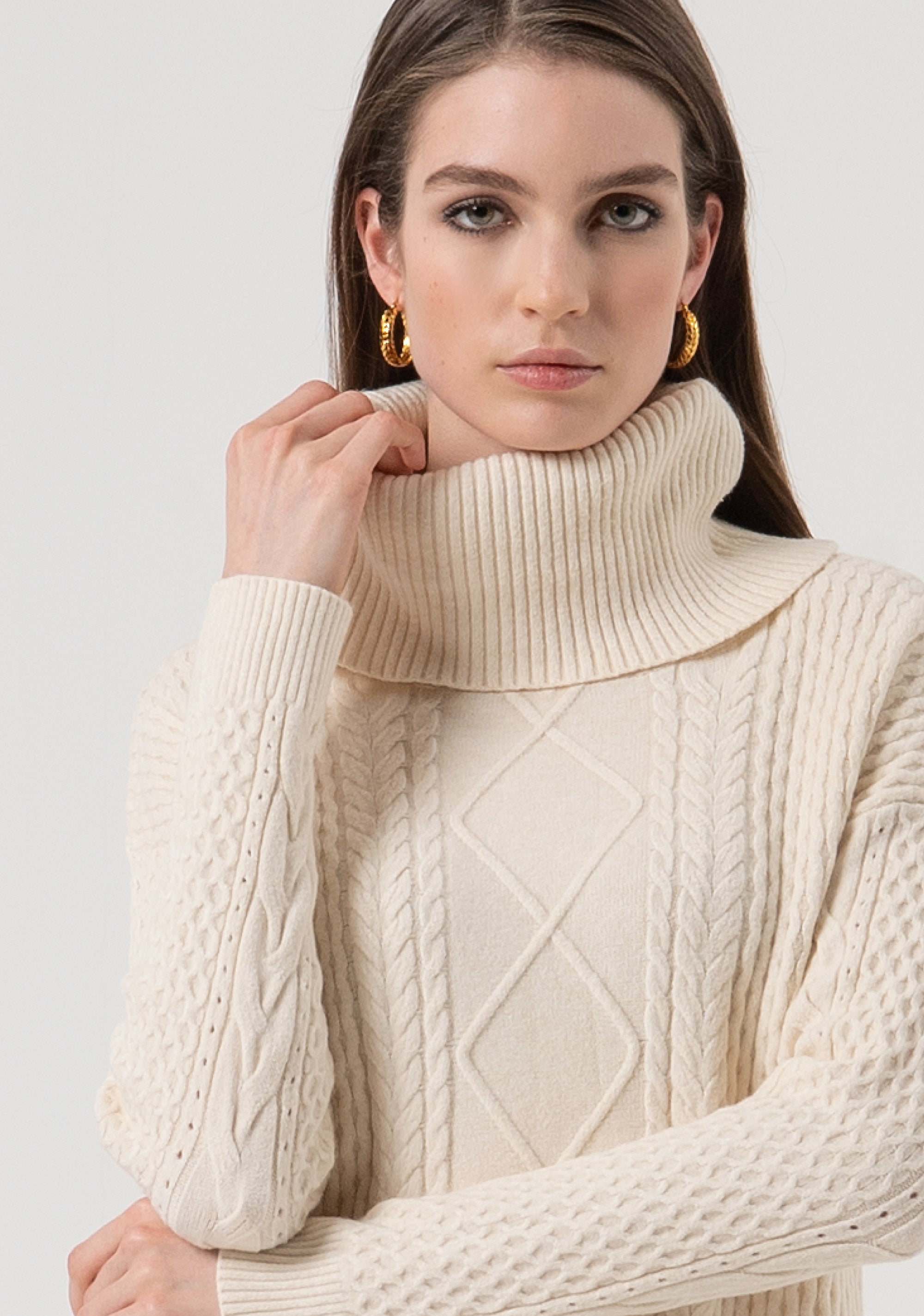 Maglia loose fit con punto treccia FR25WT7035K50201-508 Fracomina