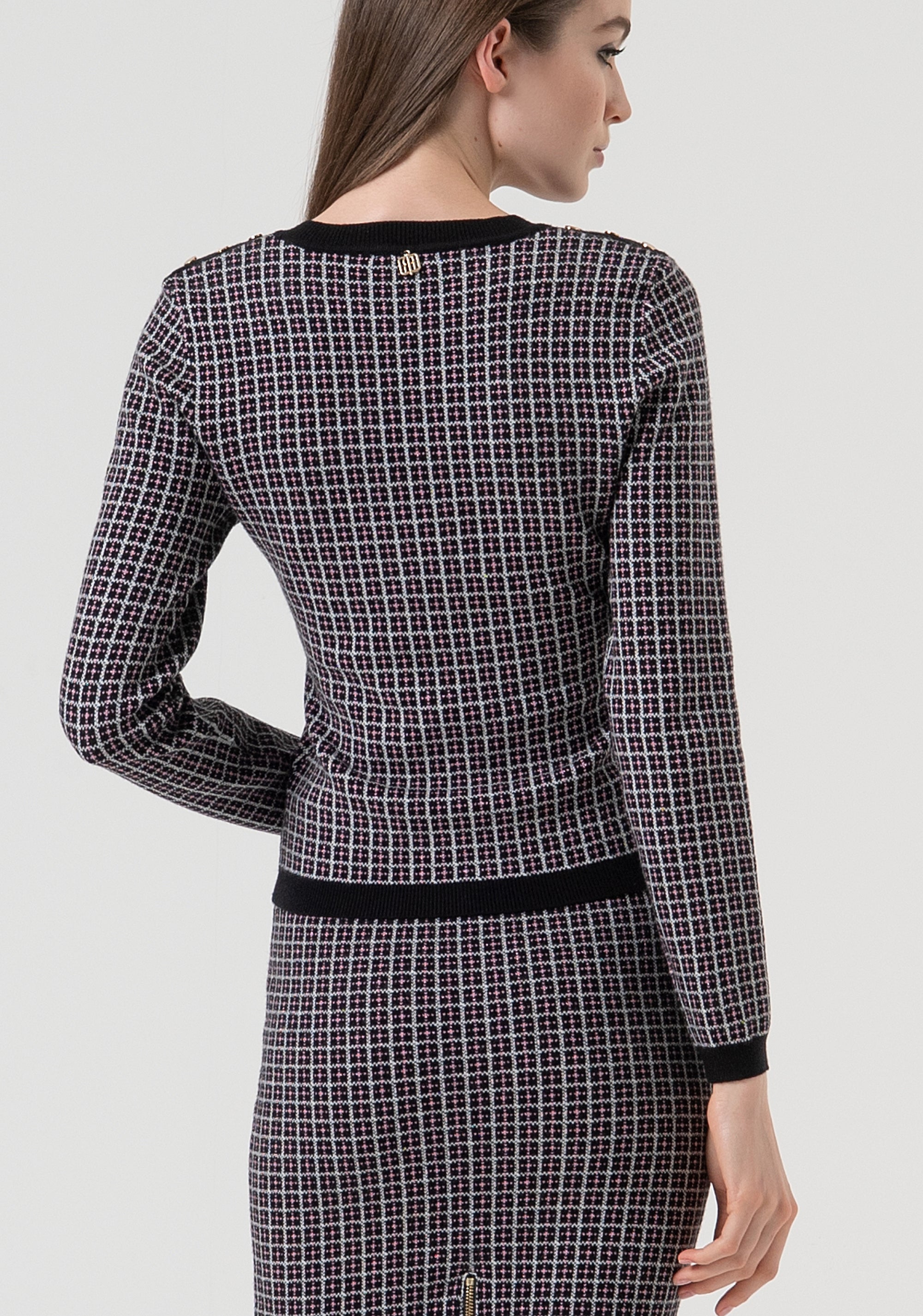 Maglia slim in jacquard geometrico FR25WT7038K503F8-053 Fracomina