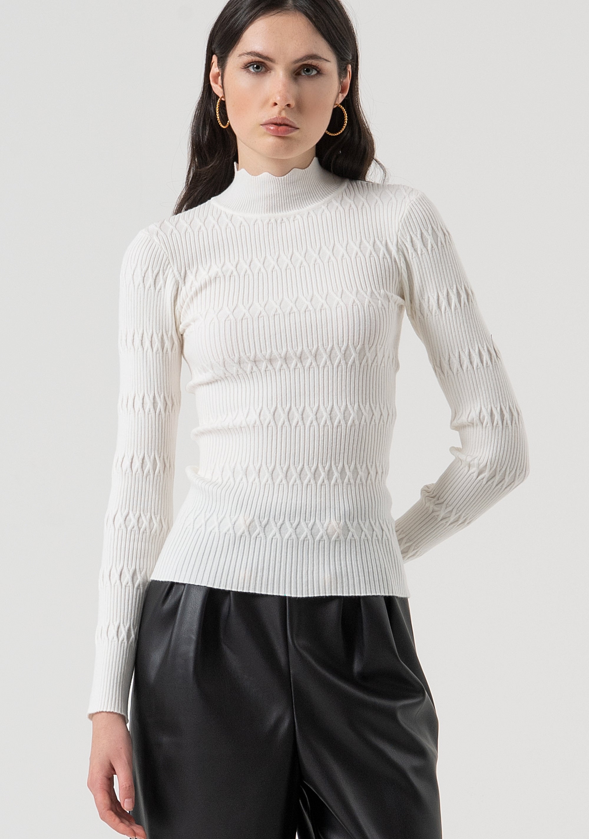 Maglia slim con punto losanga FR25WT7042K50401-108 Fracomina