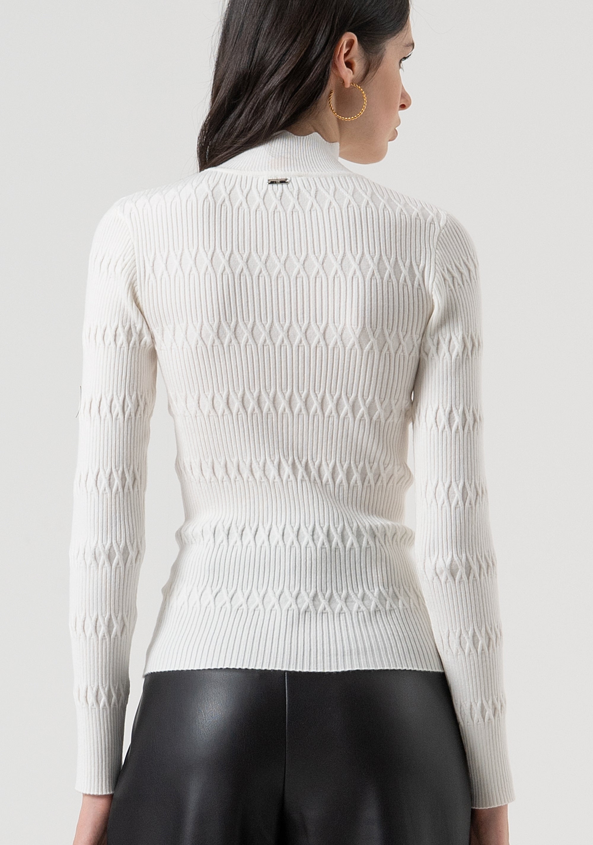 Maglia slim con punto losanga FR25WT7042K50401-108 Fracomina