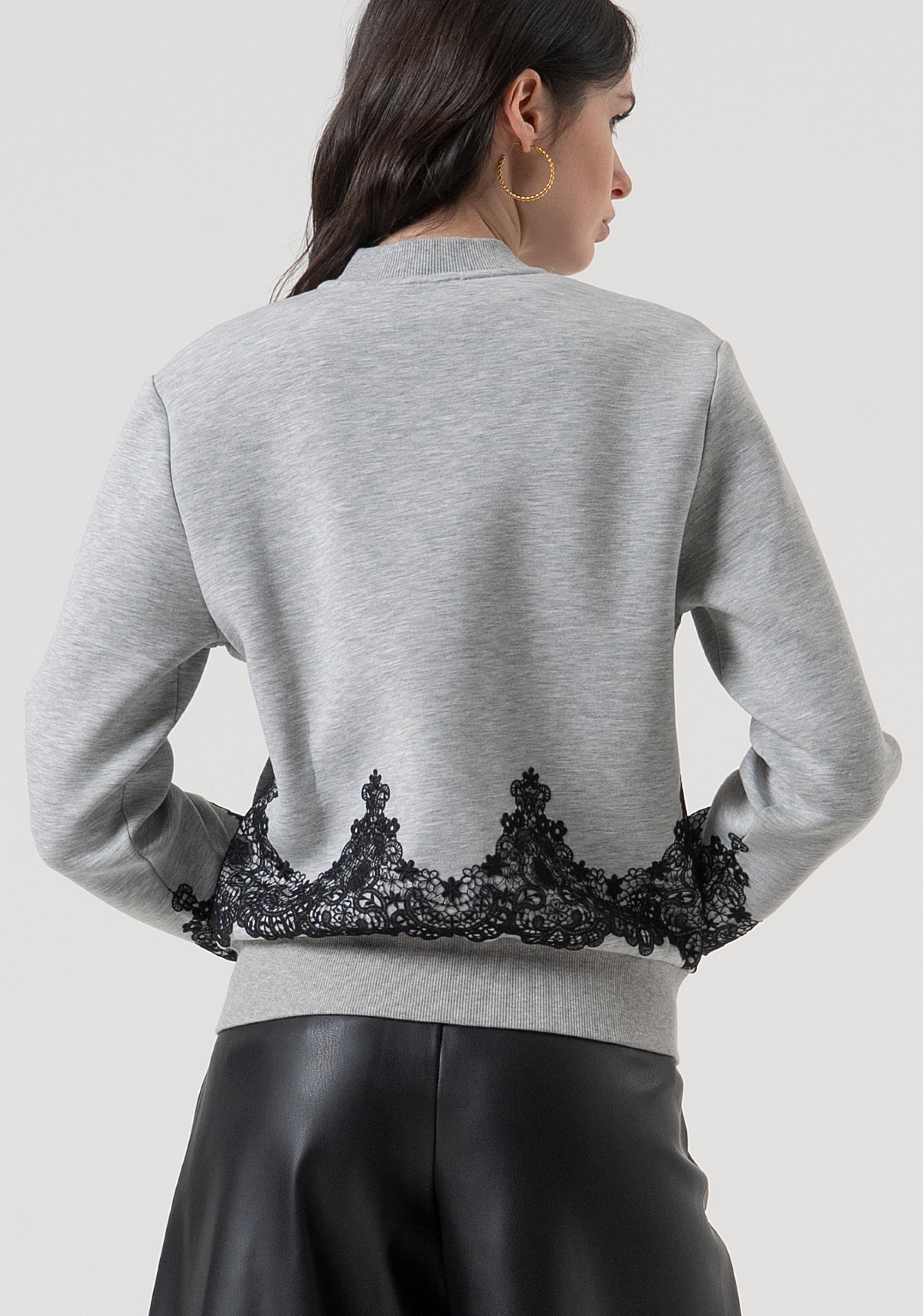Bomber regular in felpa con patch logo con strass FR25WT9005F451G1-159 Fracomina
