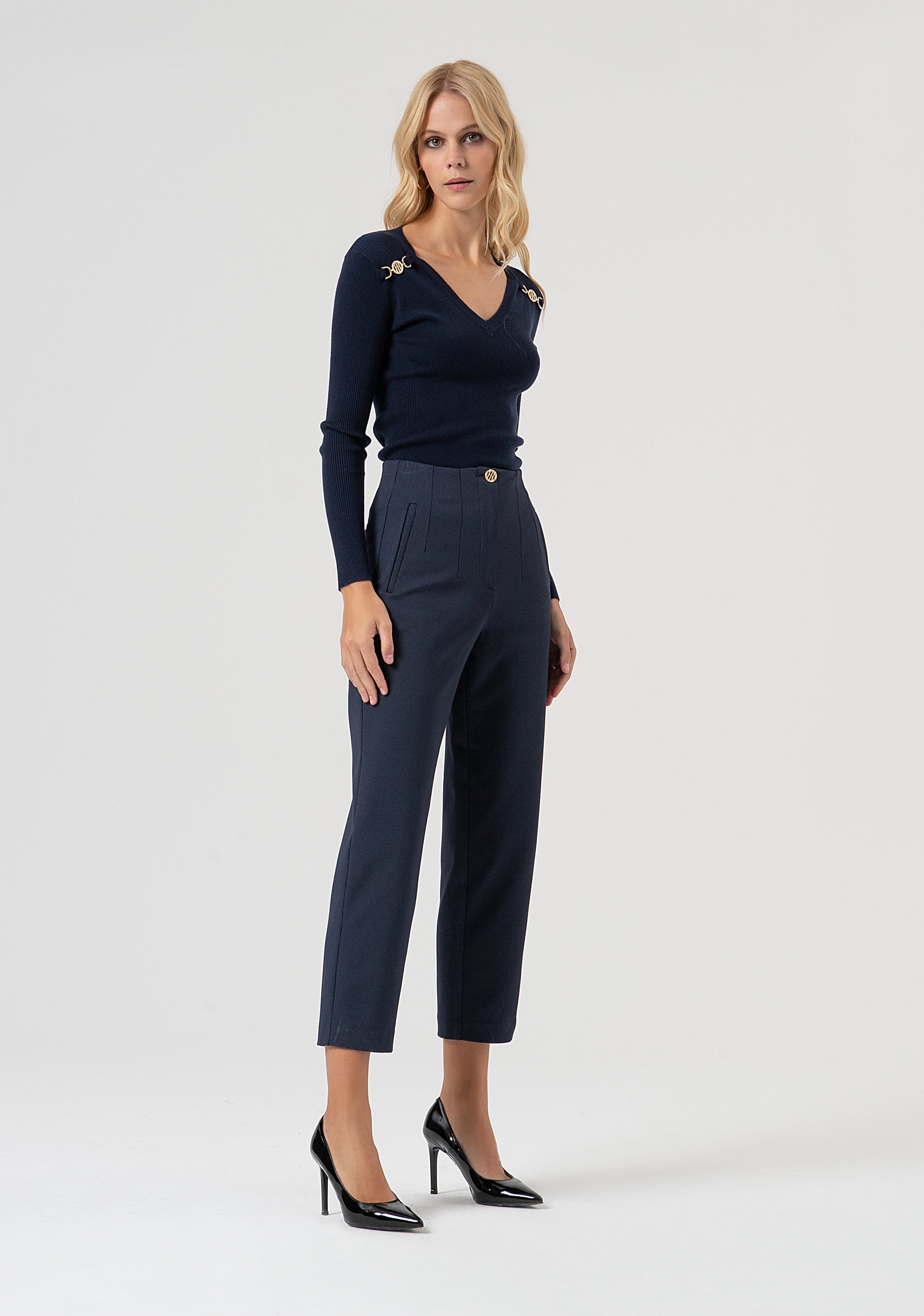 Pantalone slim a quadretti FR25WV1009W72701-117 Fracomina