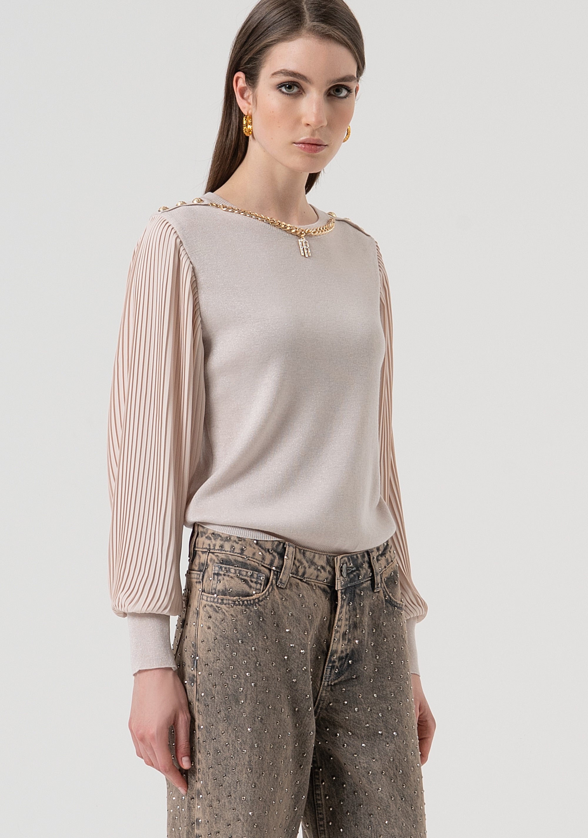 Jeans flare in denim con lavaggio sporcatura FR25WV2014D419R9-357 Fracomina