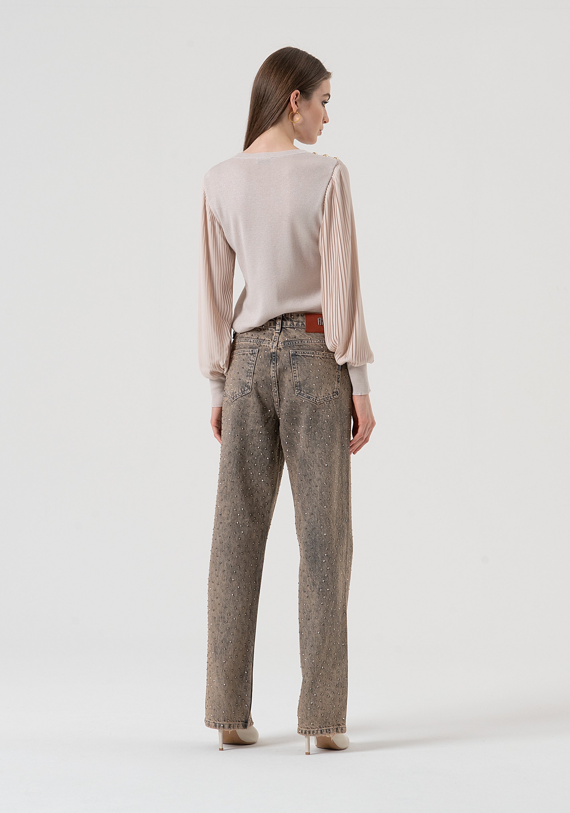 Jeans flare in denim con lavaggio sporcatura FR25WV2014D419R9-357 Fracomina