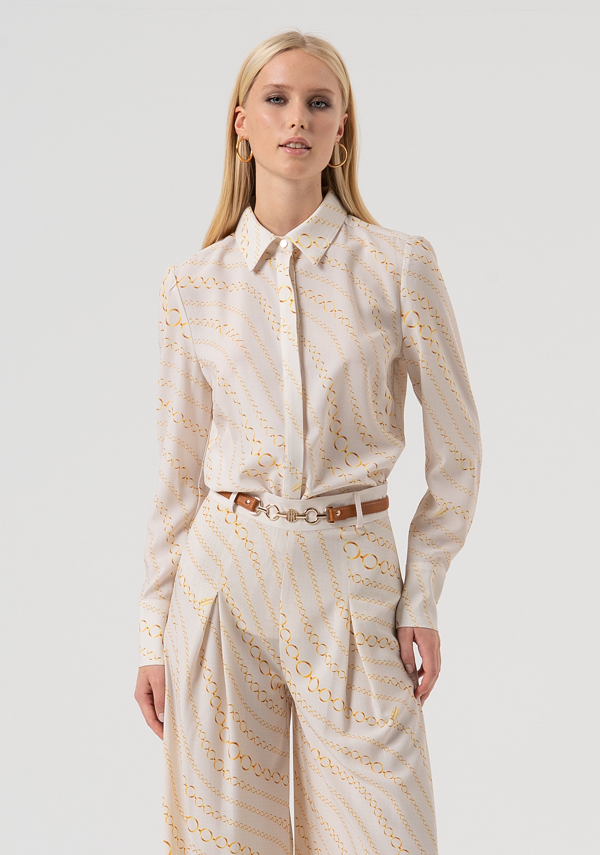 Pantalone flare in fantasia geometrica FR25WV3022W436R8-508 Fracomina
