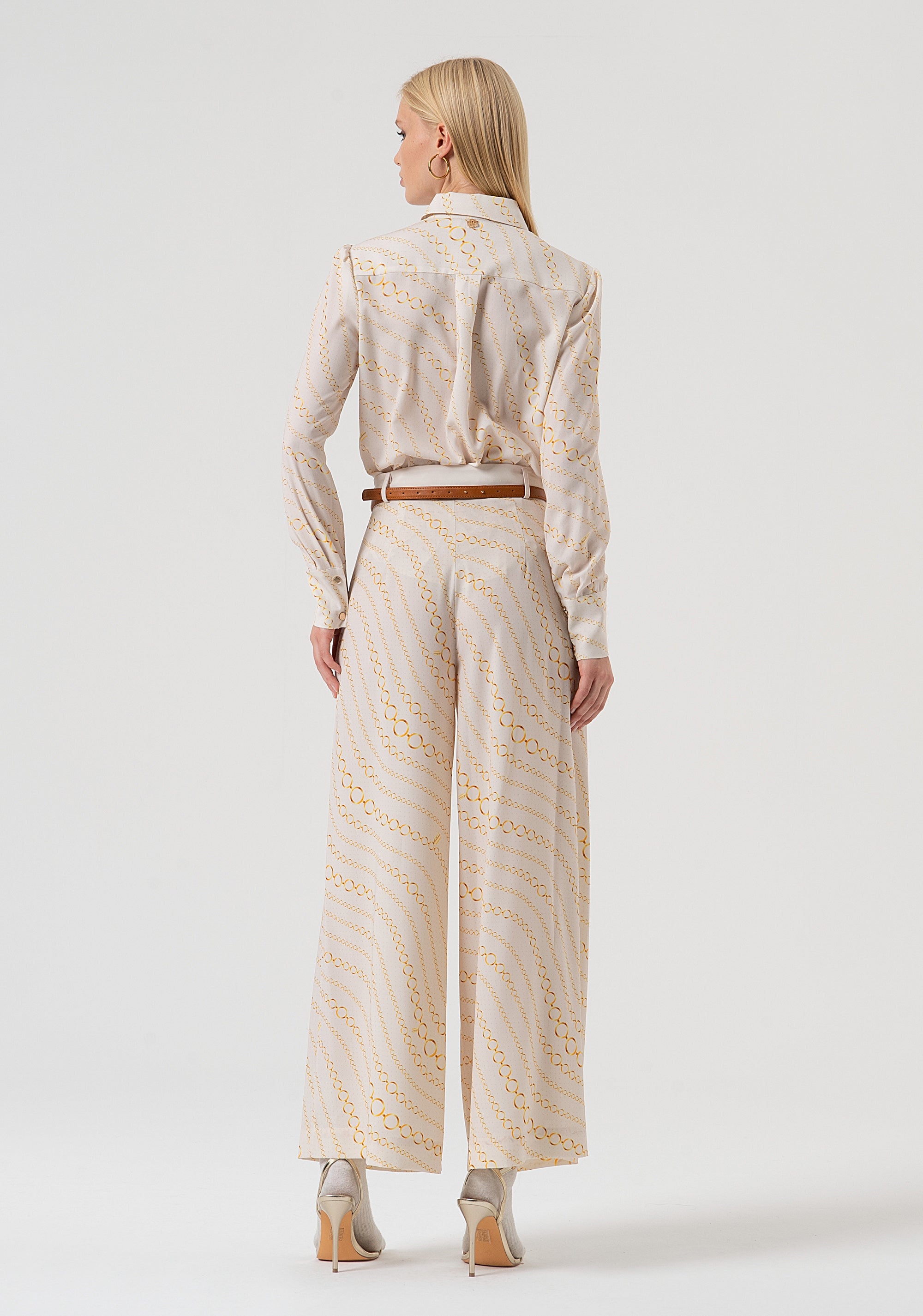 Pantalone flare in fantasia geometrica FR25WV3022W436R8-508 Fracomina