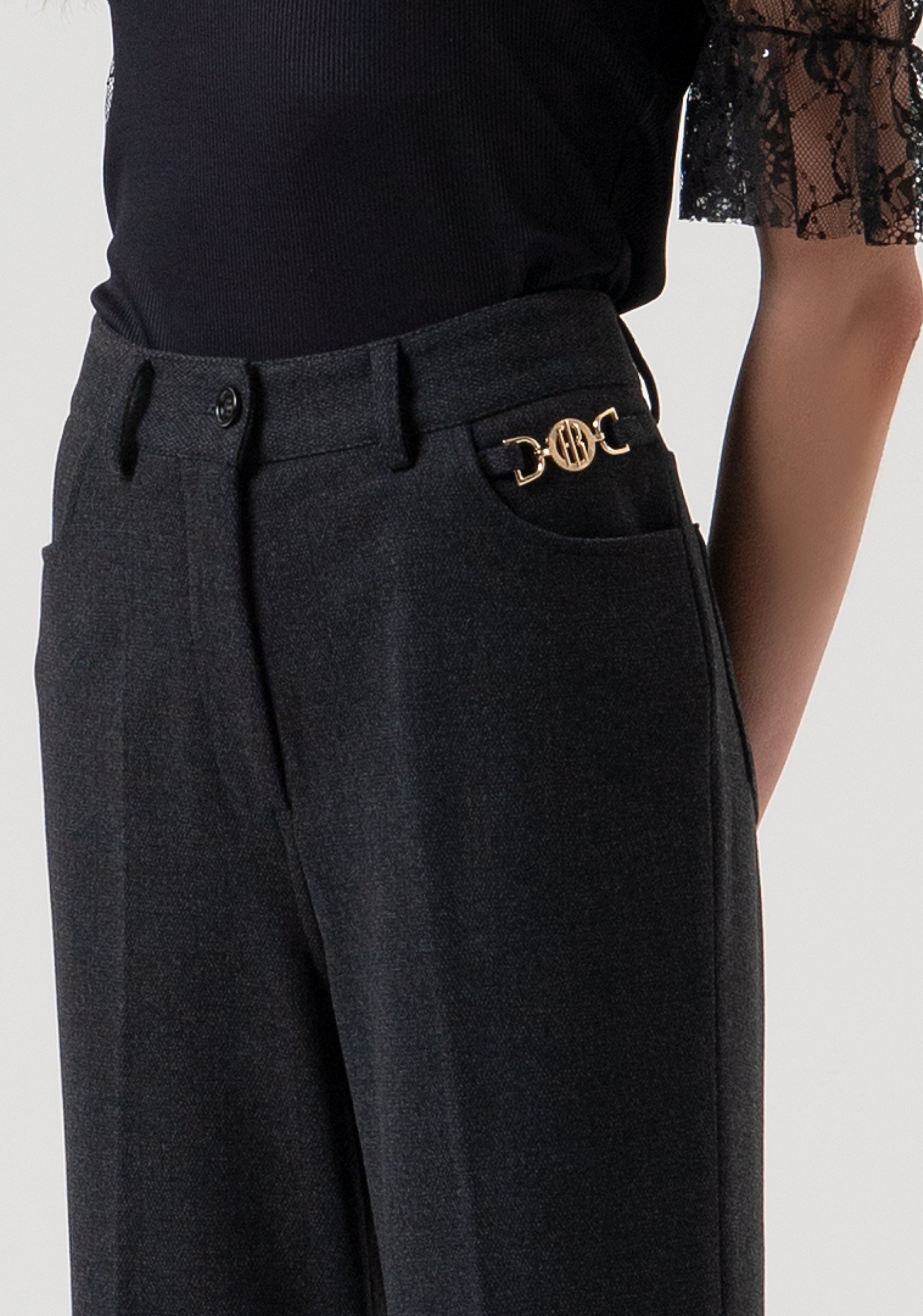 Pantalone bootcut con vita alta FR25WVA014W80501-T53 Fracomina