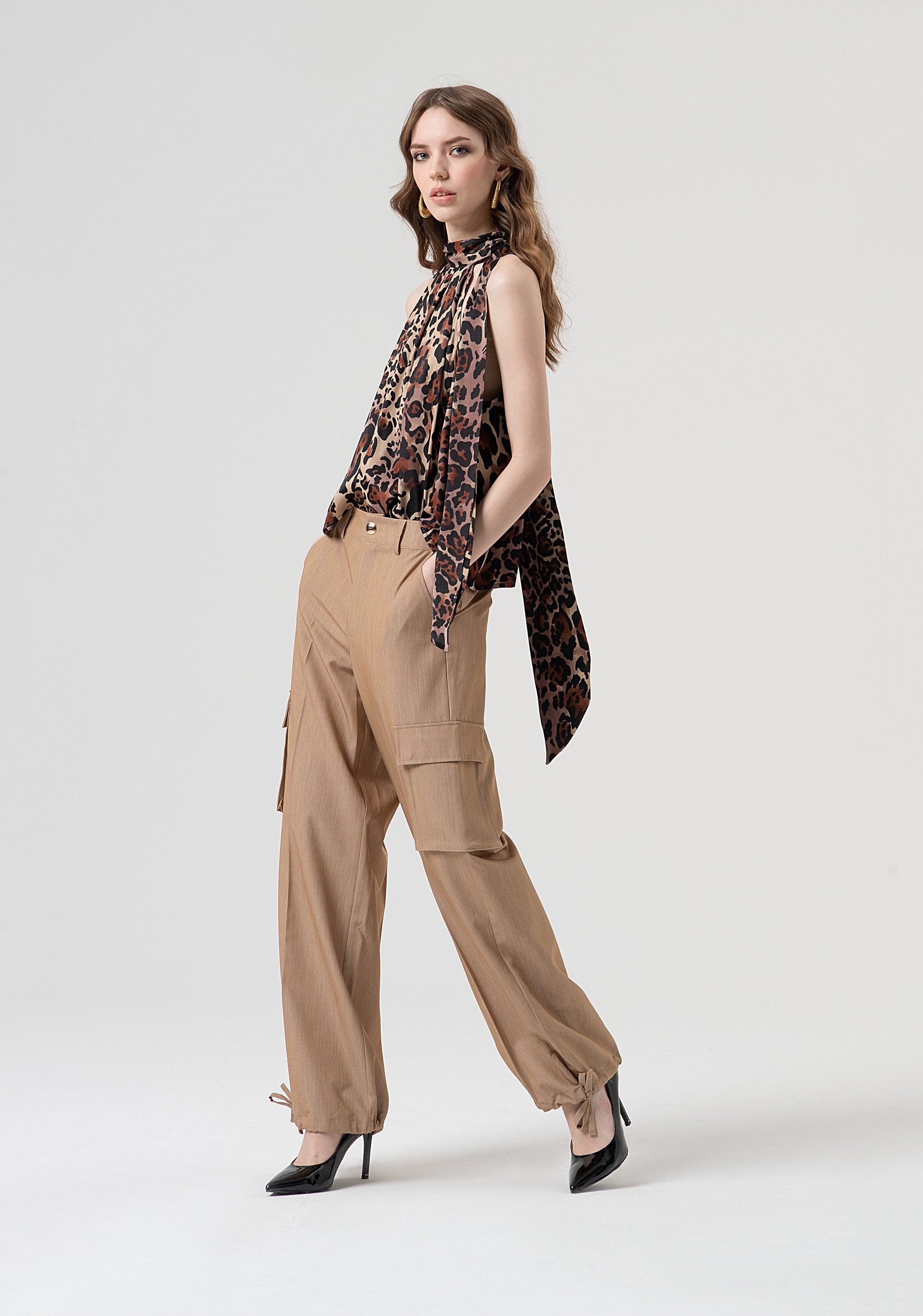 Pantalone cargo con vita regolare FR25WVC015W71901-E44 Fracomina