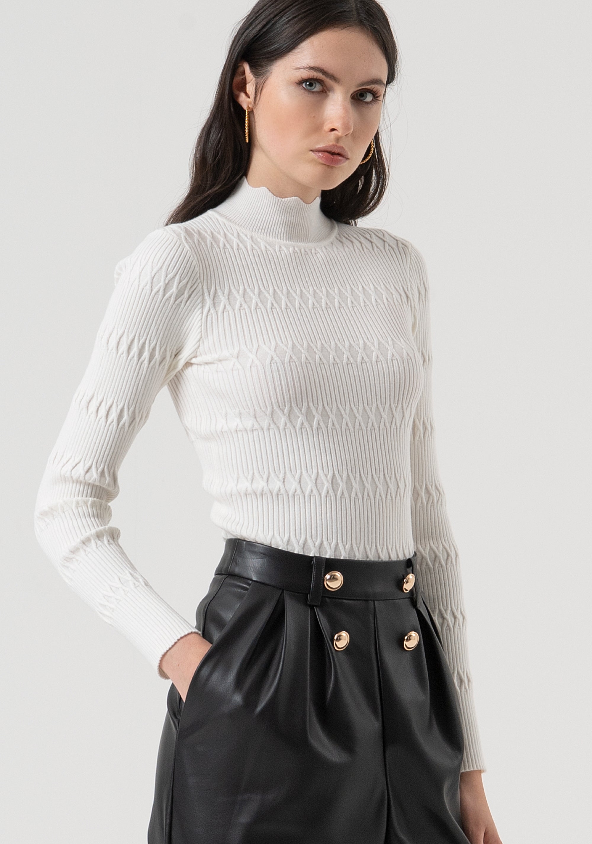 Pantalone carrot con vita alta FR25WVD006P41101-053 Fracomina