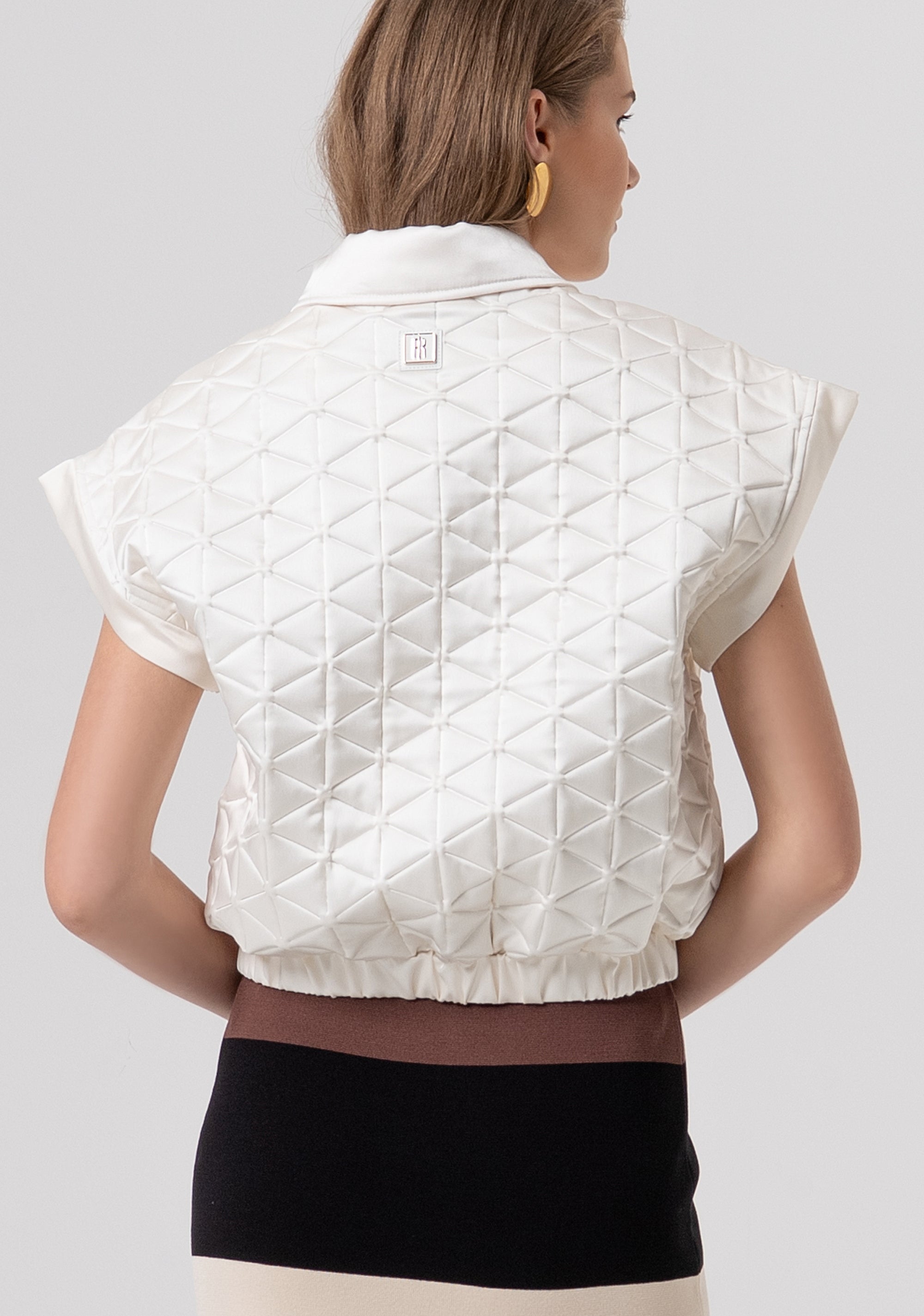 Giacca imbottita senza maniche con tasconi sul petto FR26SC3004O45301-108 Fracomina