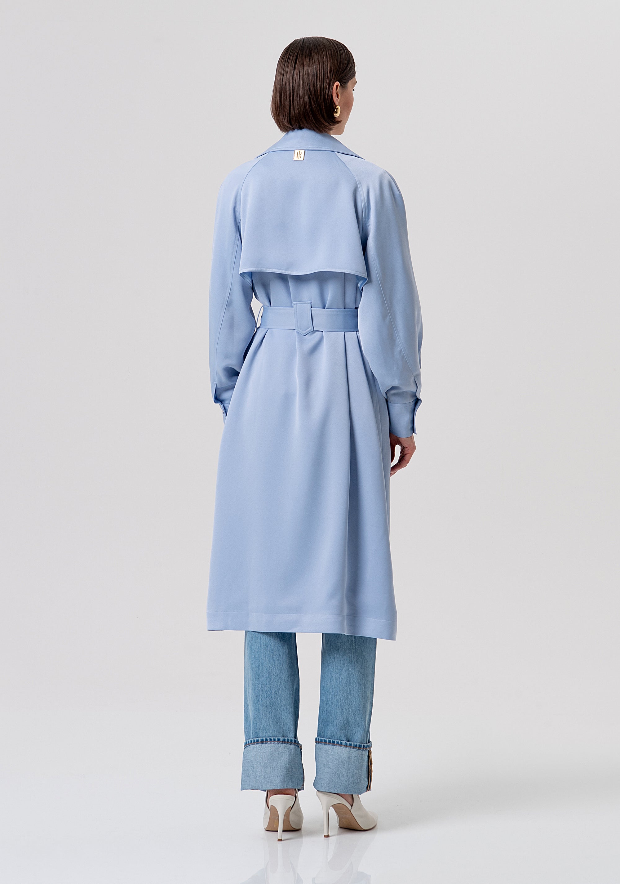 Giacca regular modello trench lungo in raso FR26SC7003W41101-175 Fracomina