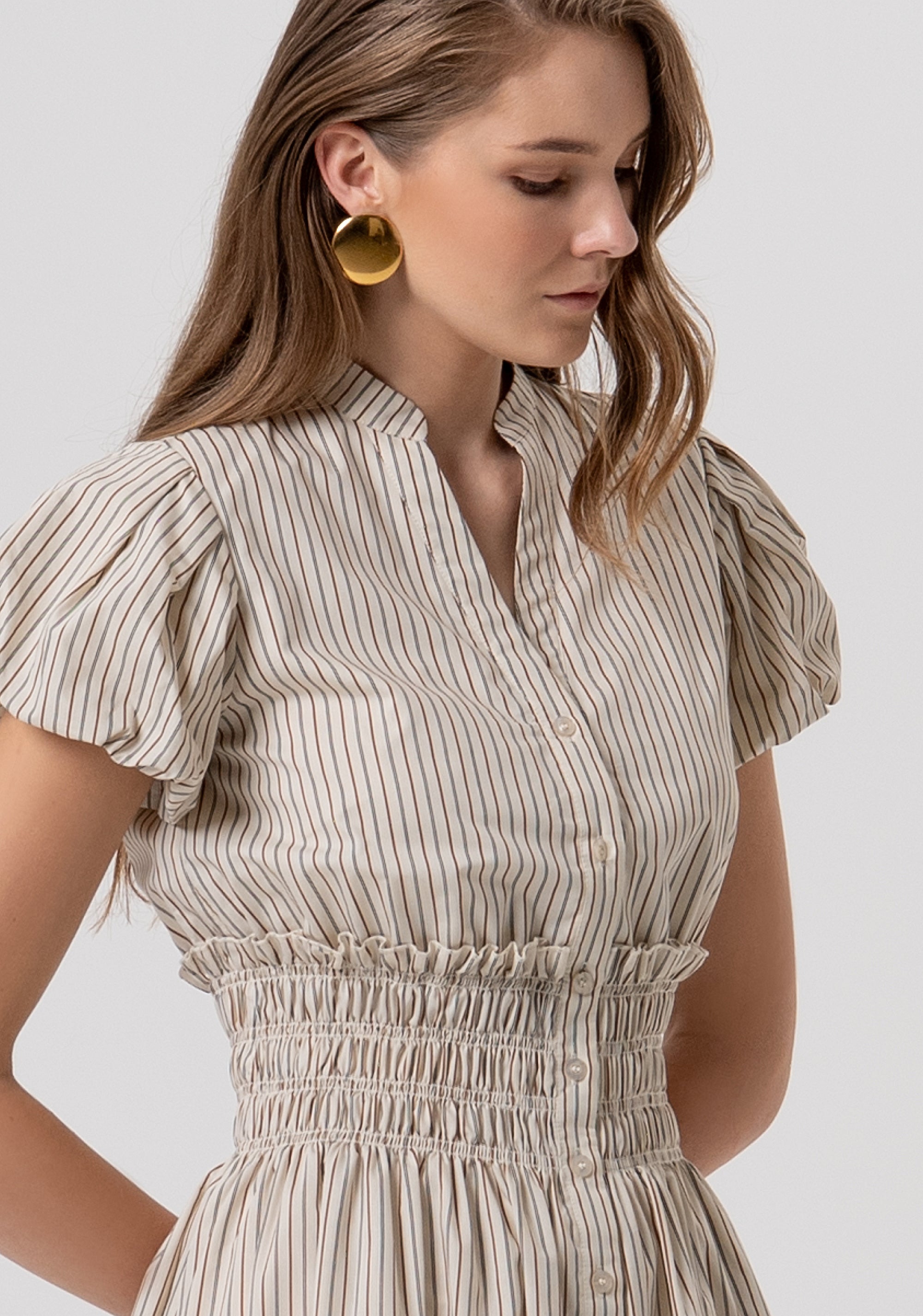 Abito regular mini in cotone a righe FR26SD1007W513N8-508 Fracomina