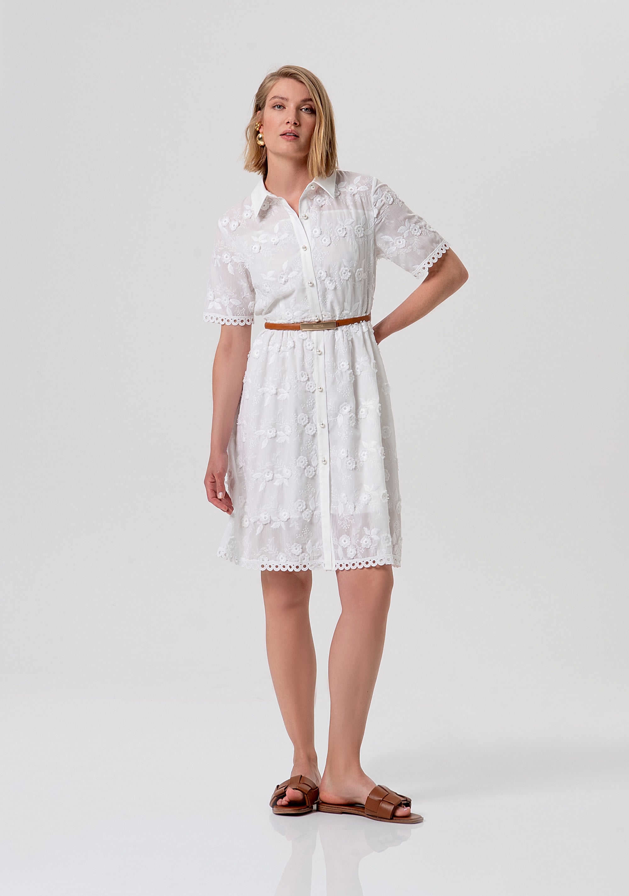 Abito regular modello chemisier in pizzo FR26SD1027W445E5-278 Fracomina