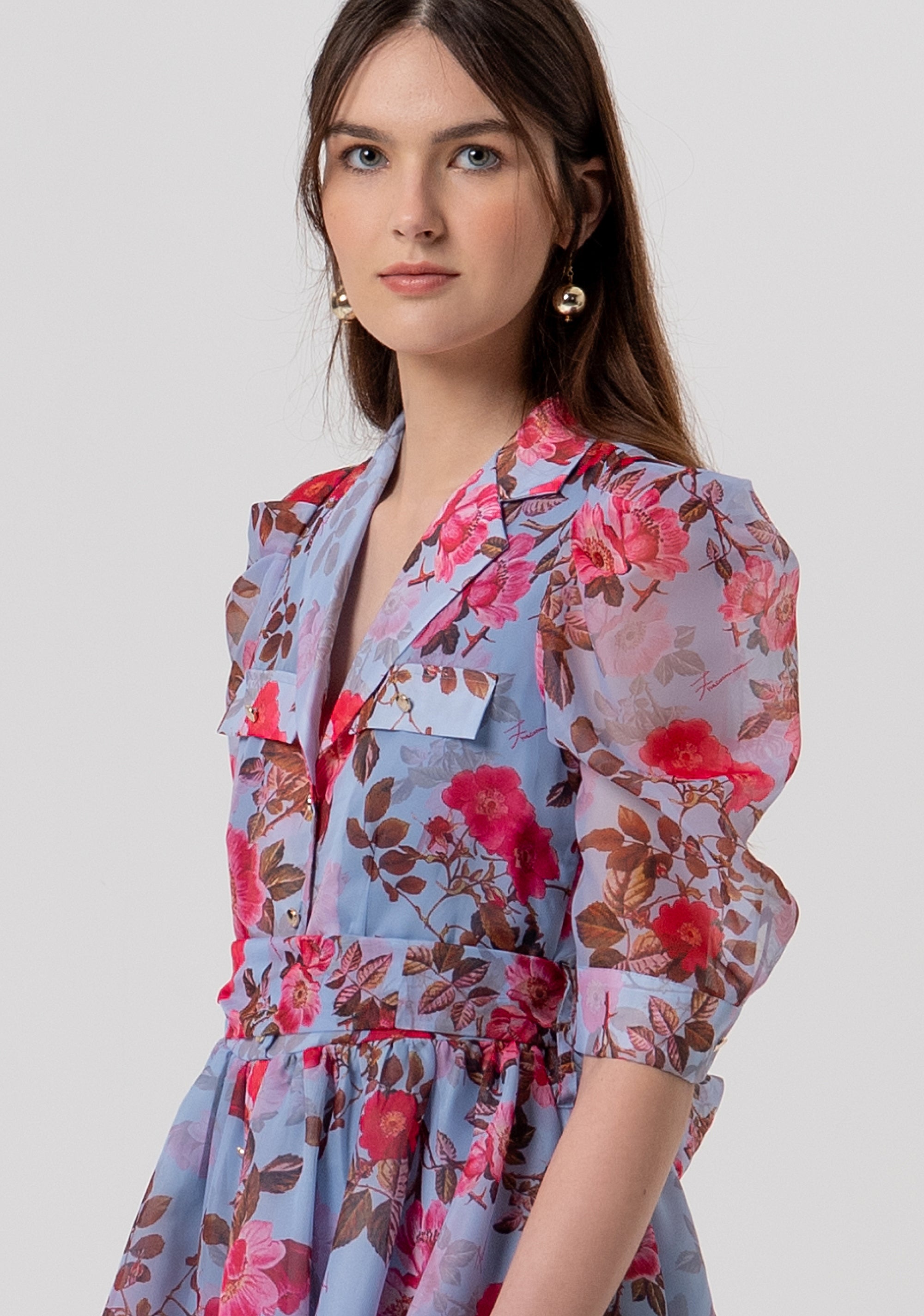 Abito regular mini in fantasia floreale FR26SD1032W775R8-M27 Fracomina