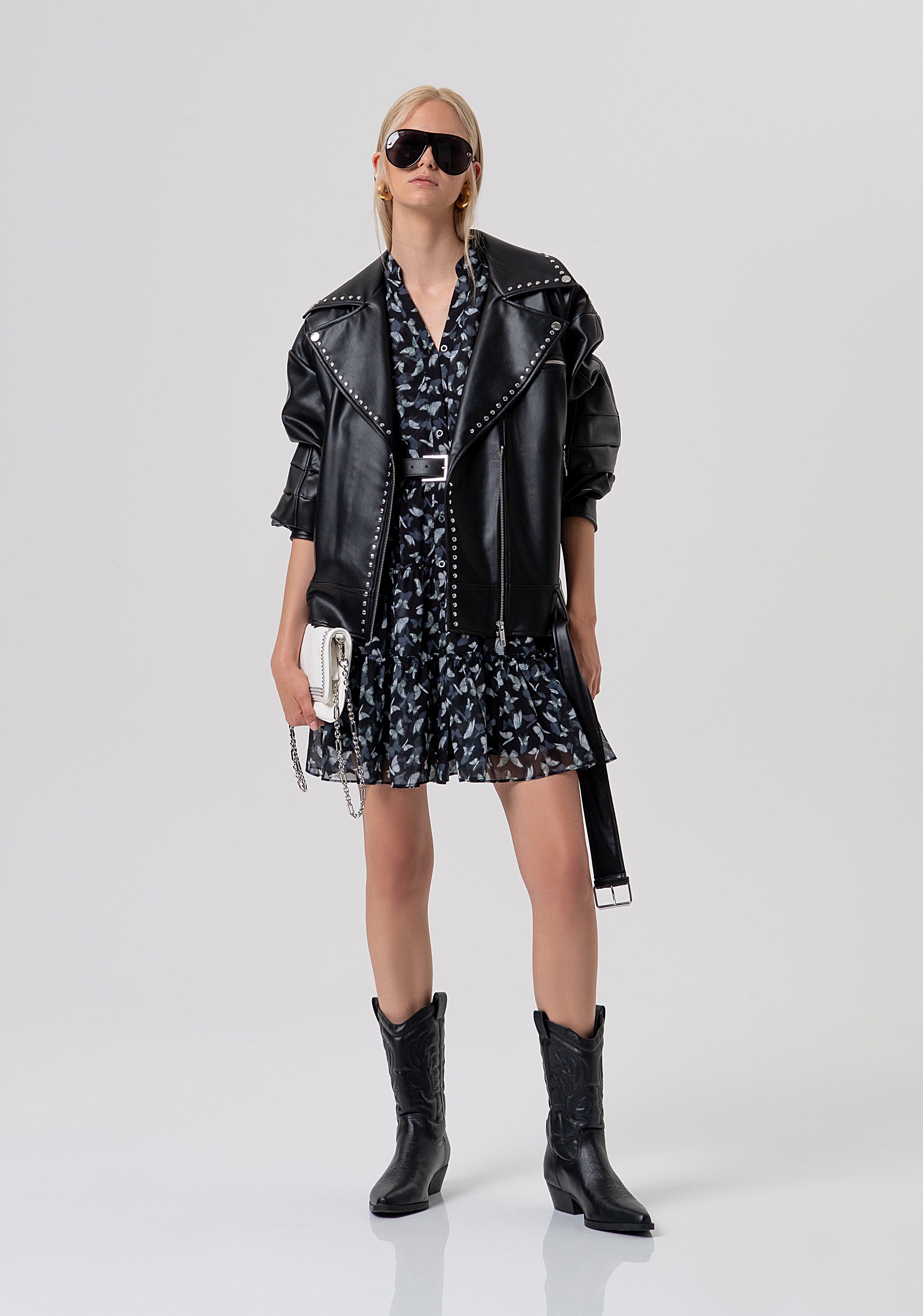 Abito regular modello chemisier in georgette con fantasia floreale FR26SD1035W412W6-054 Fracomina