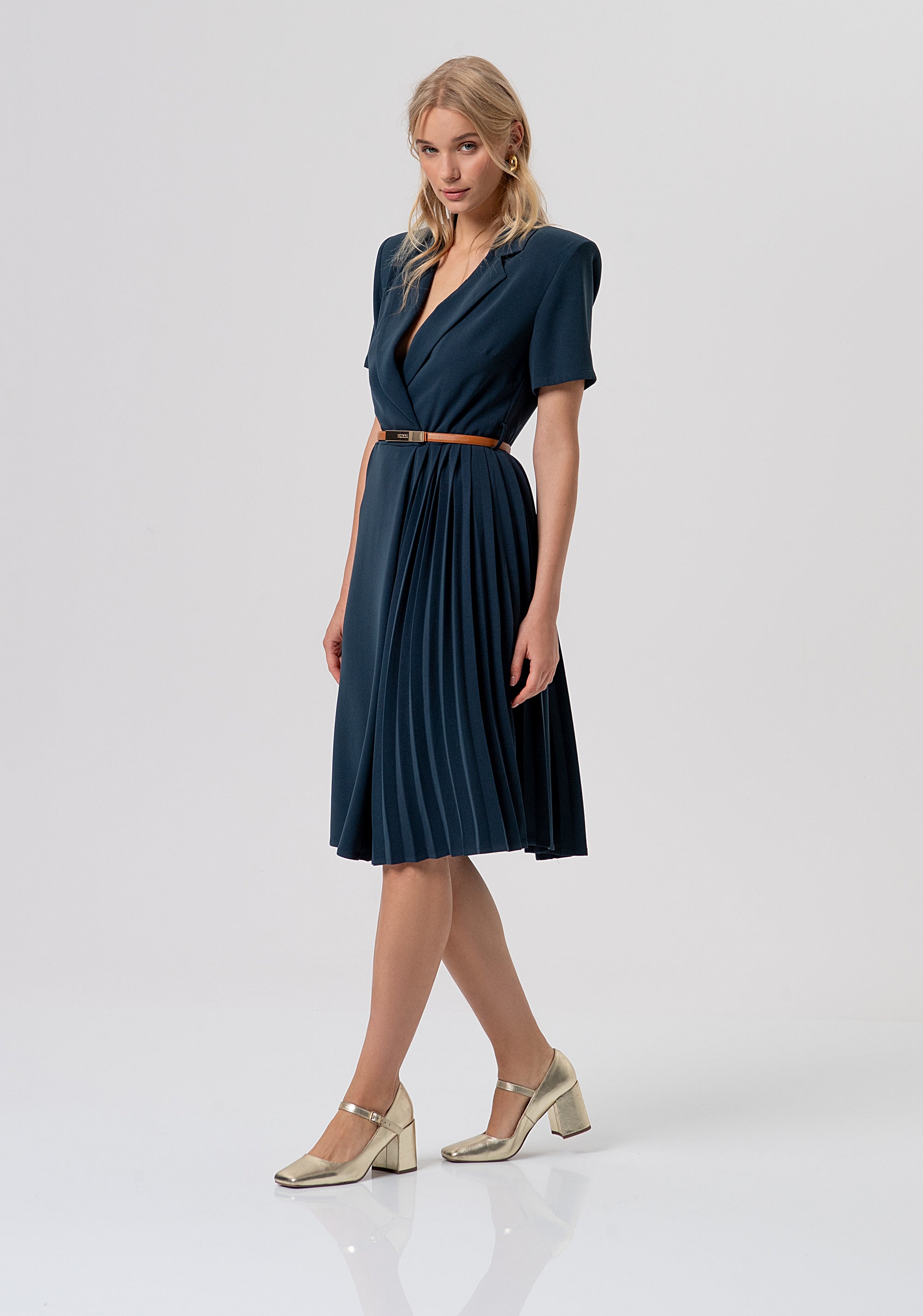 Abito regular con inserto plissettato FR26SD2001W83001-117 Fracomina