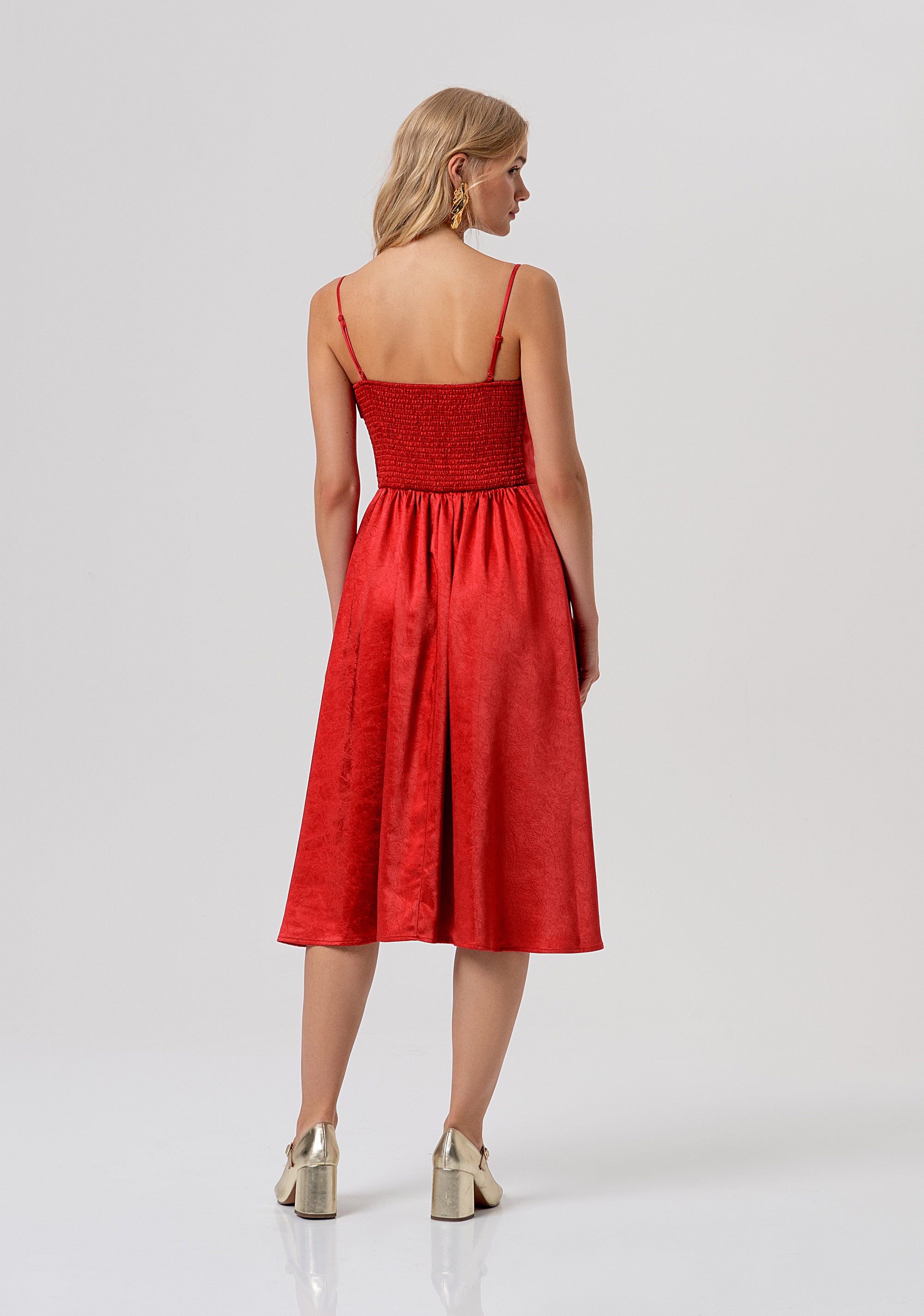 Abito senza maniche midi in raso FR26SD2020W41101-101 Fracomina