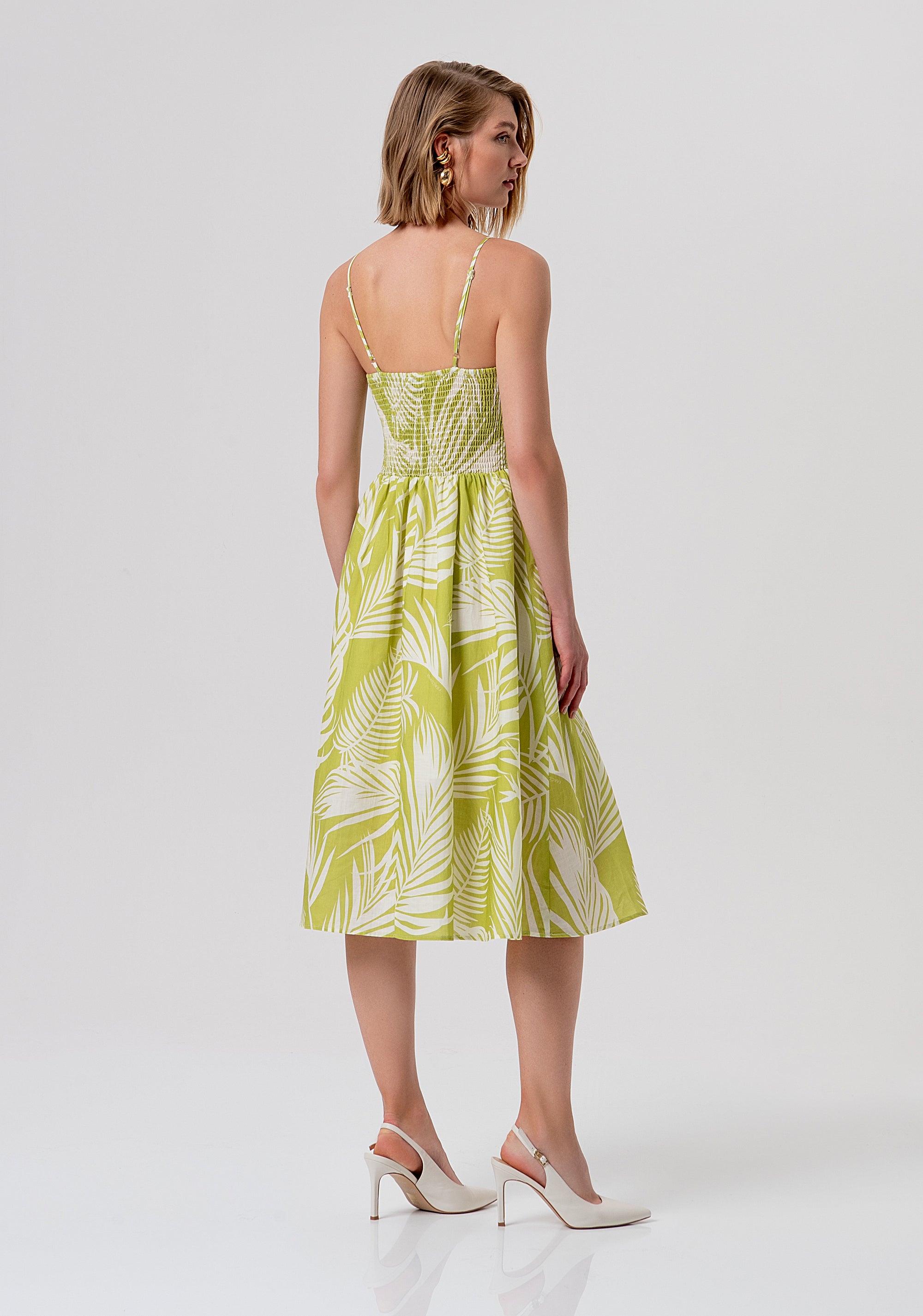 Abito senza maniche midi in fantasia foglie FR26SD2020W835R8-M36 Fracomina