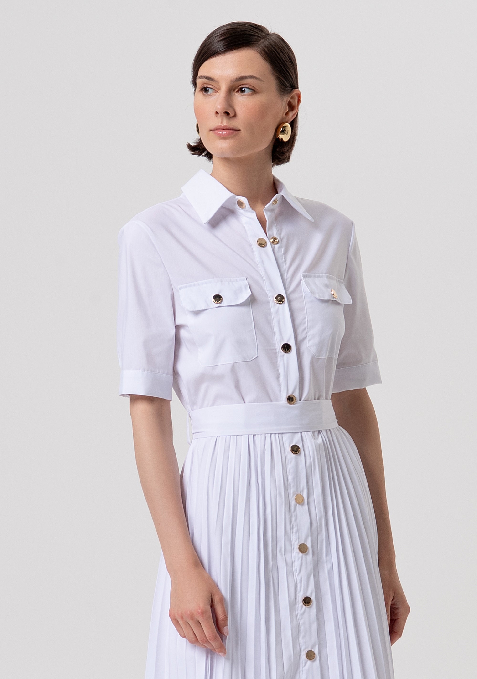 Abito regular modello chemisier midi in popeline FR26SD4003W697F9-278 Fracomina