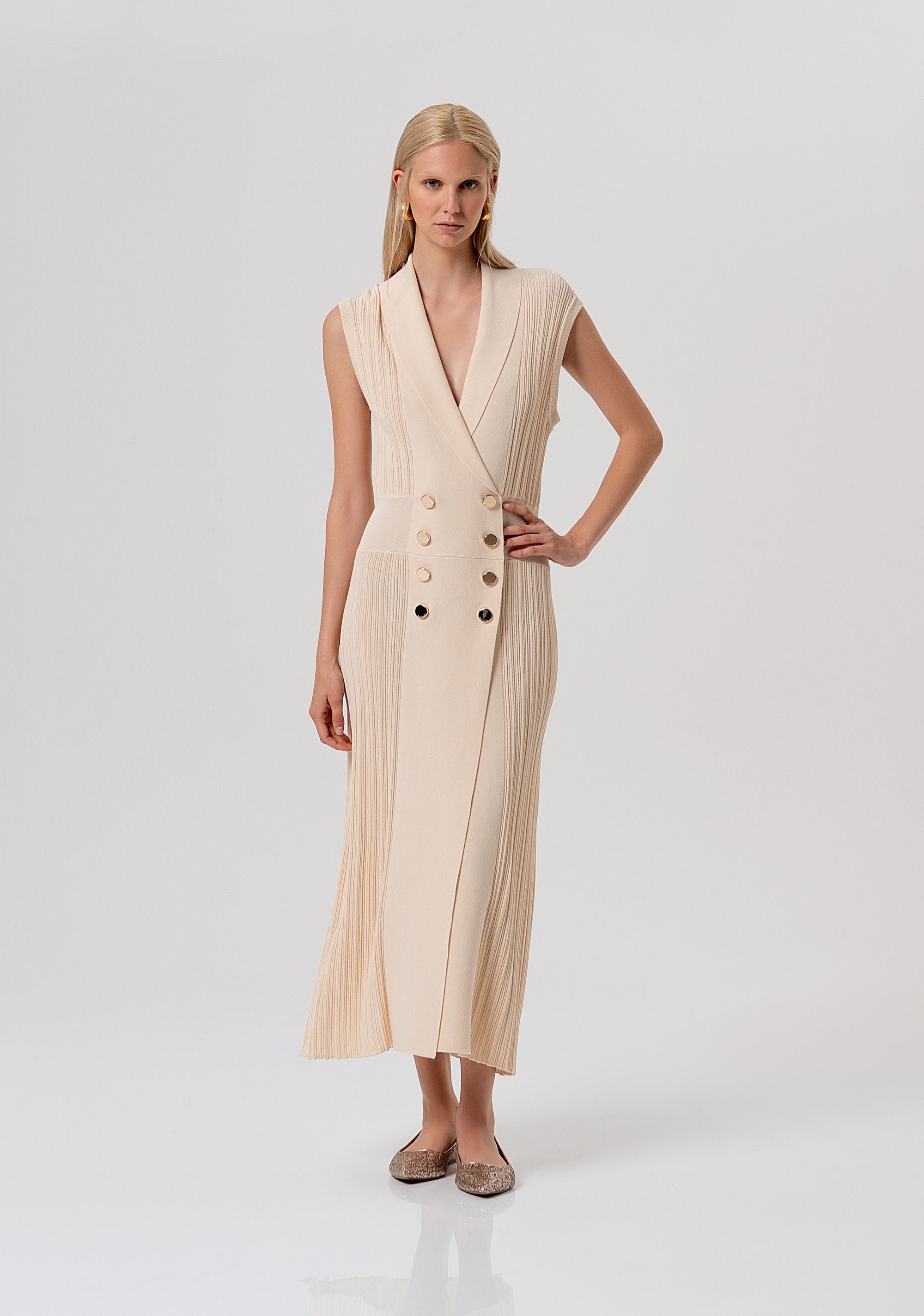 Abito senza maniche lungo in maglia FR26SD5007K41801-B59 Fracomina