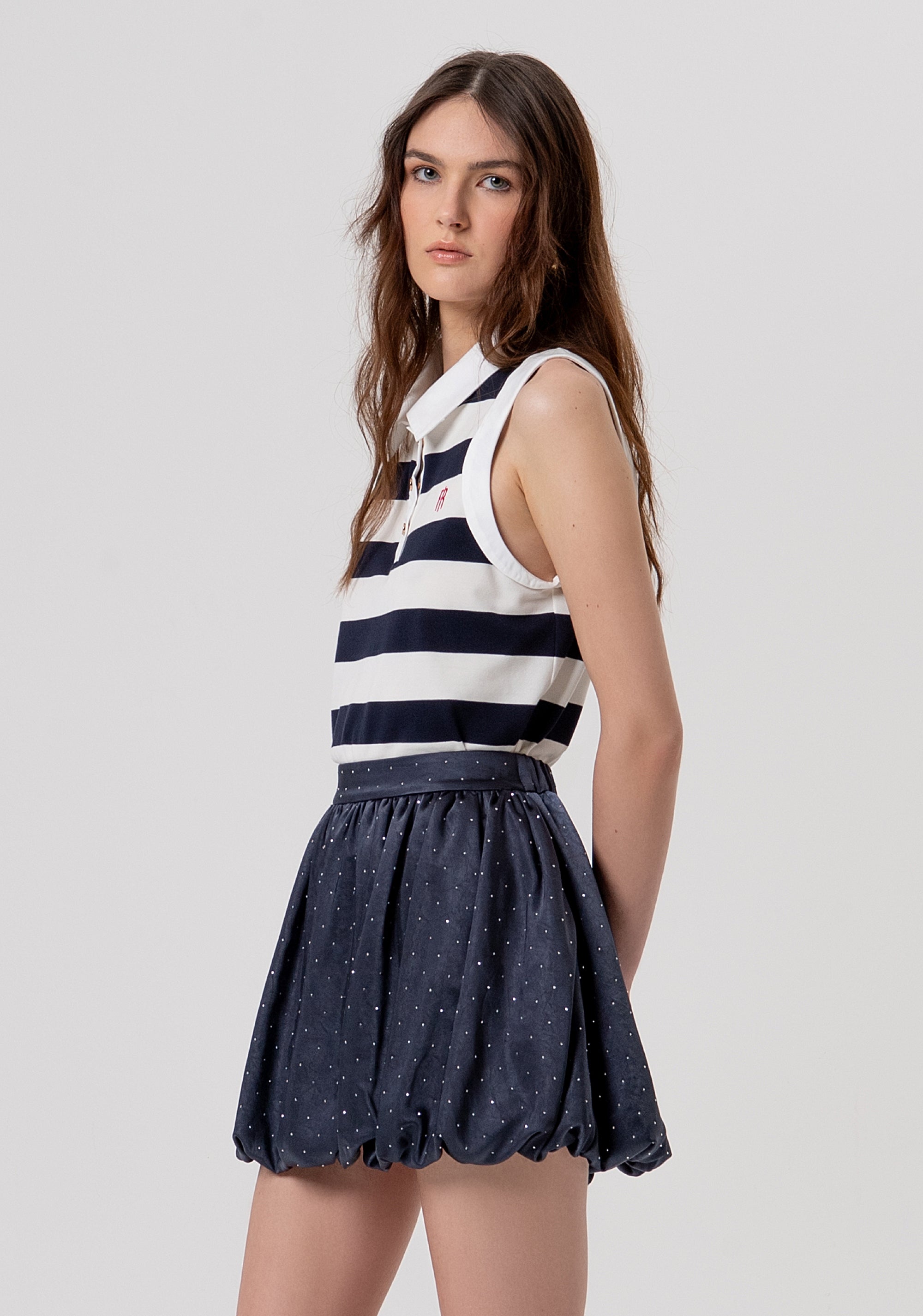 Gonna flare balloon in fantasia a pois FR26SG1003W41101-117 Fracomina