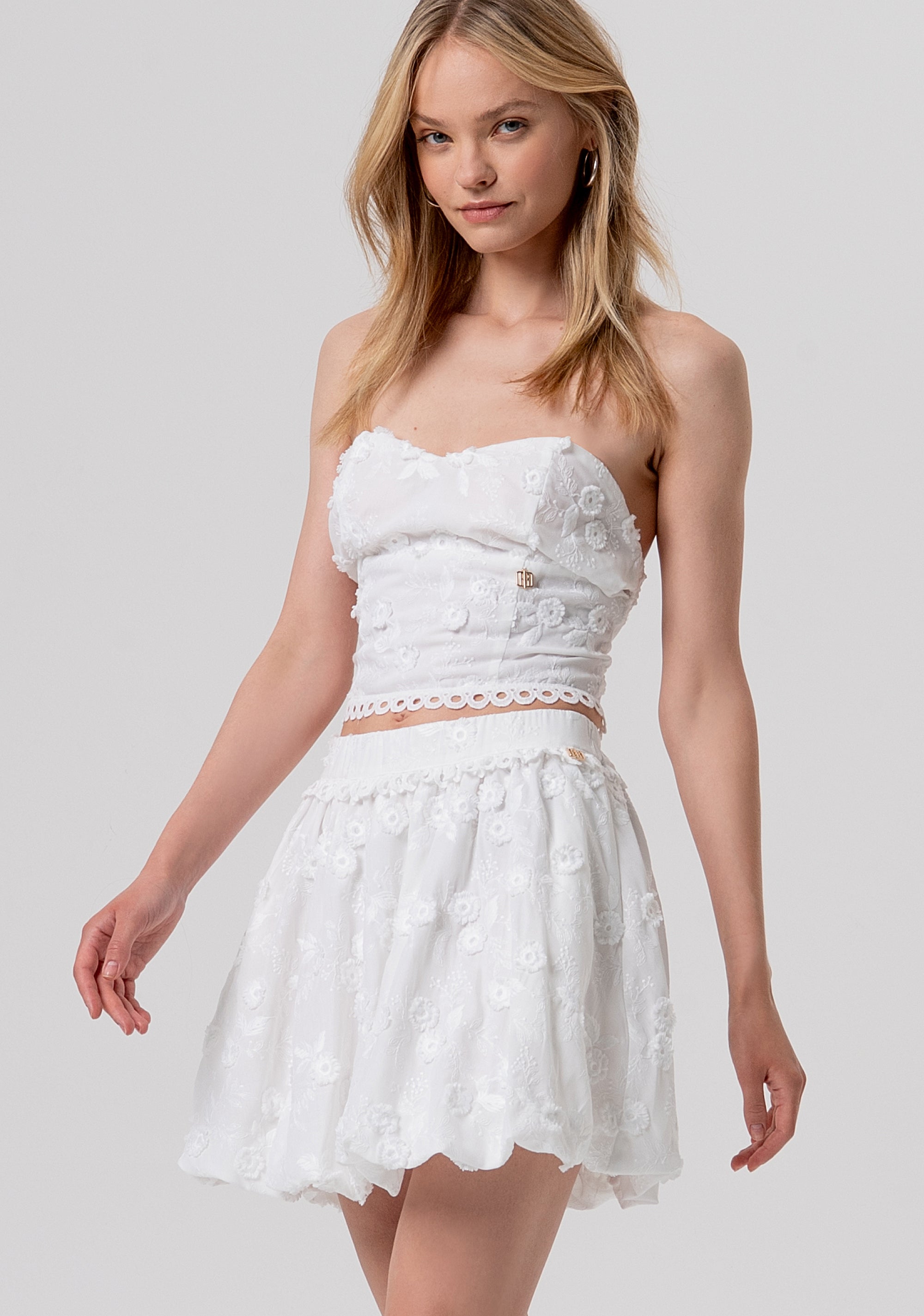 Gonna flare mini in pizzo FR26SG1003W445E5-278 Fracomina