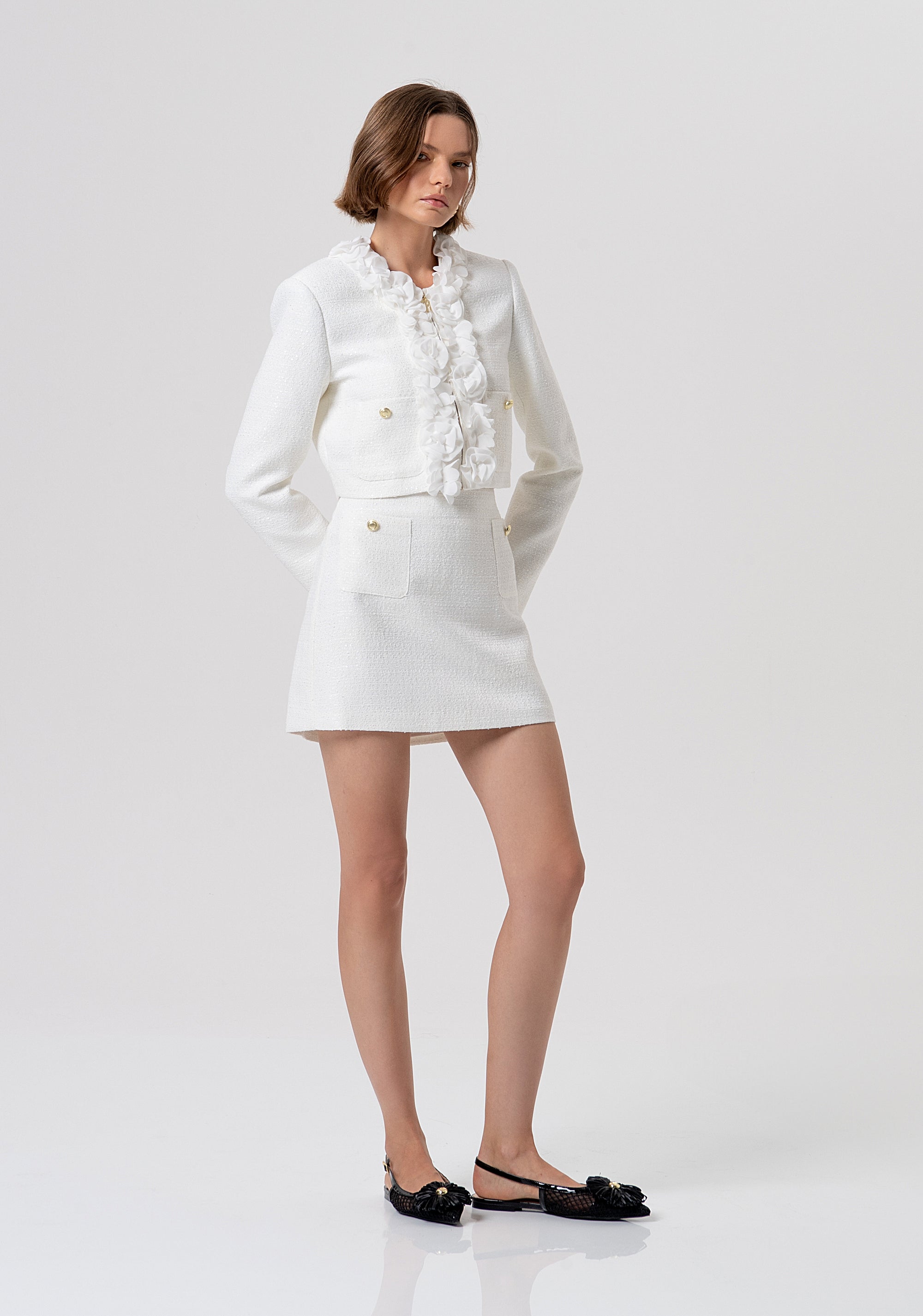 Gonna linea ad A mini in tweed FR26SG1004W83201-108 Fracomina