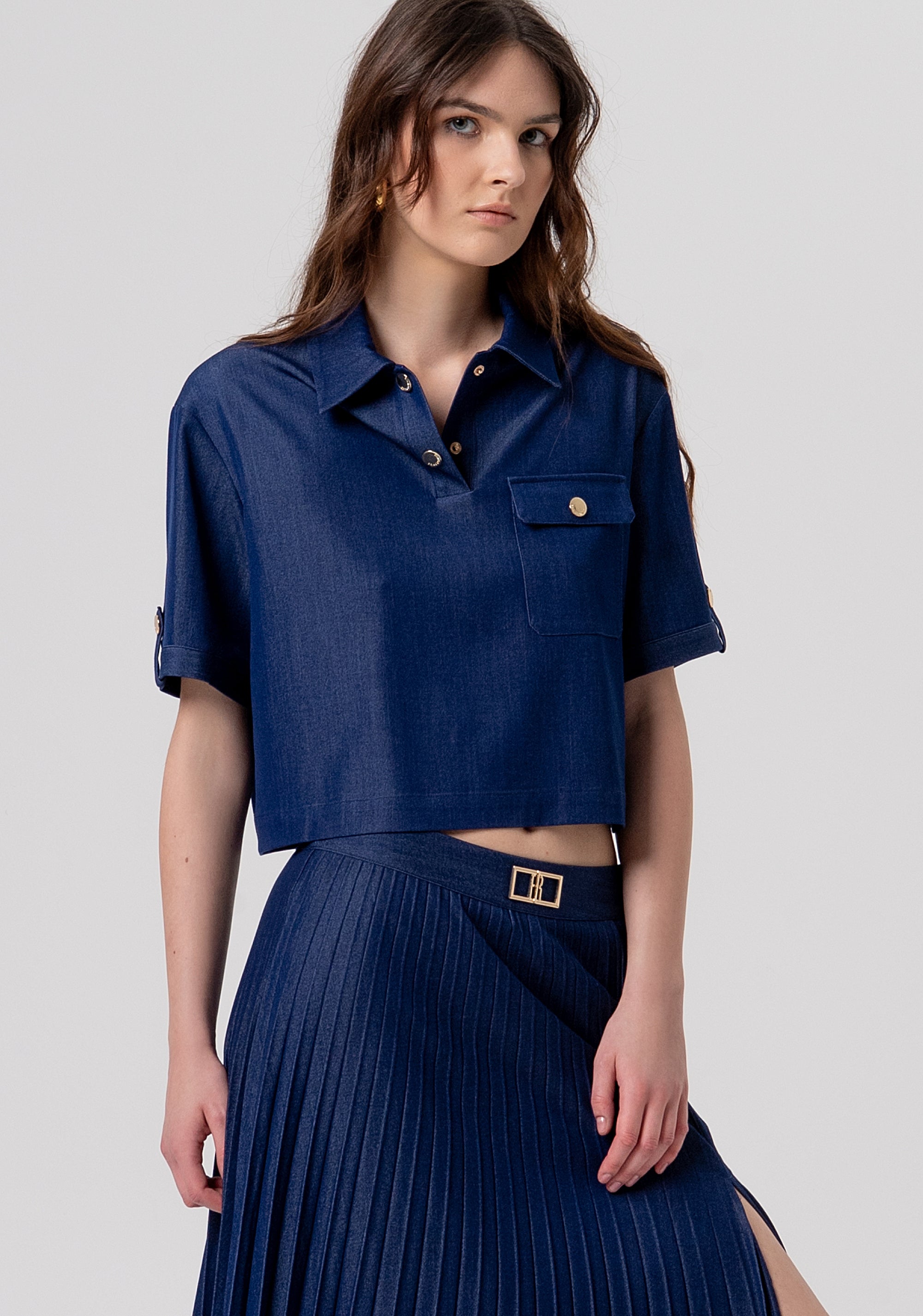 Gonna flare lunga plissettata FR26SG5005D470F9-117 Fracomina