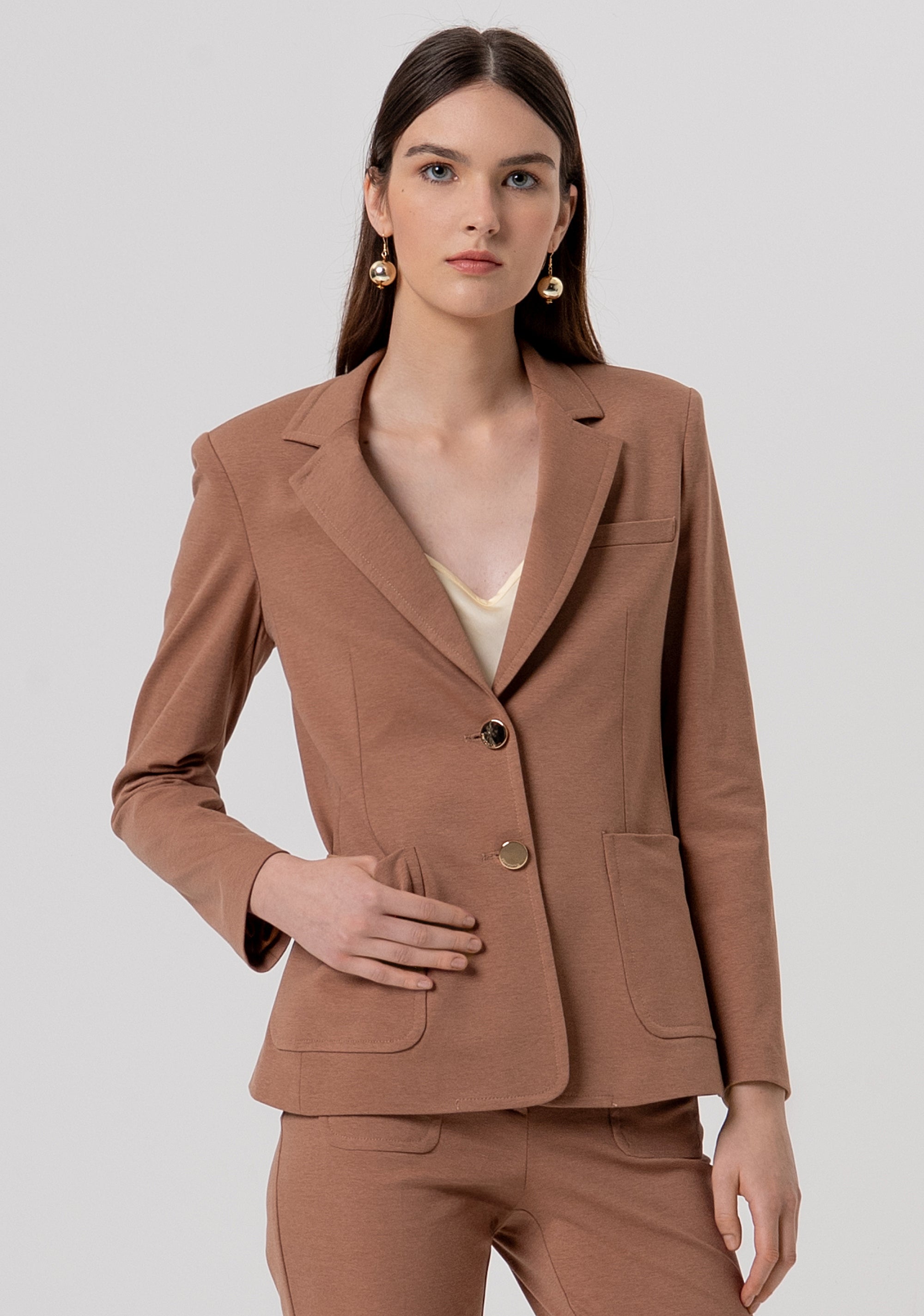 Blazer regular monopetto in punto milano FR26SJ2002W51501-M07 Fracomina