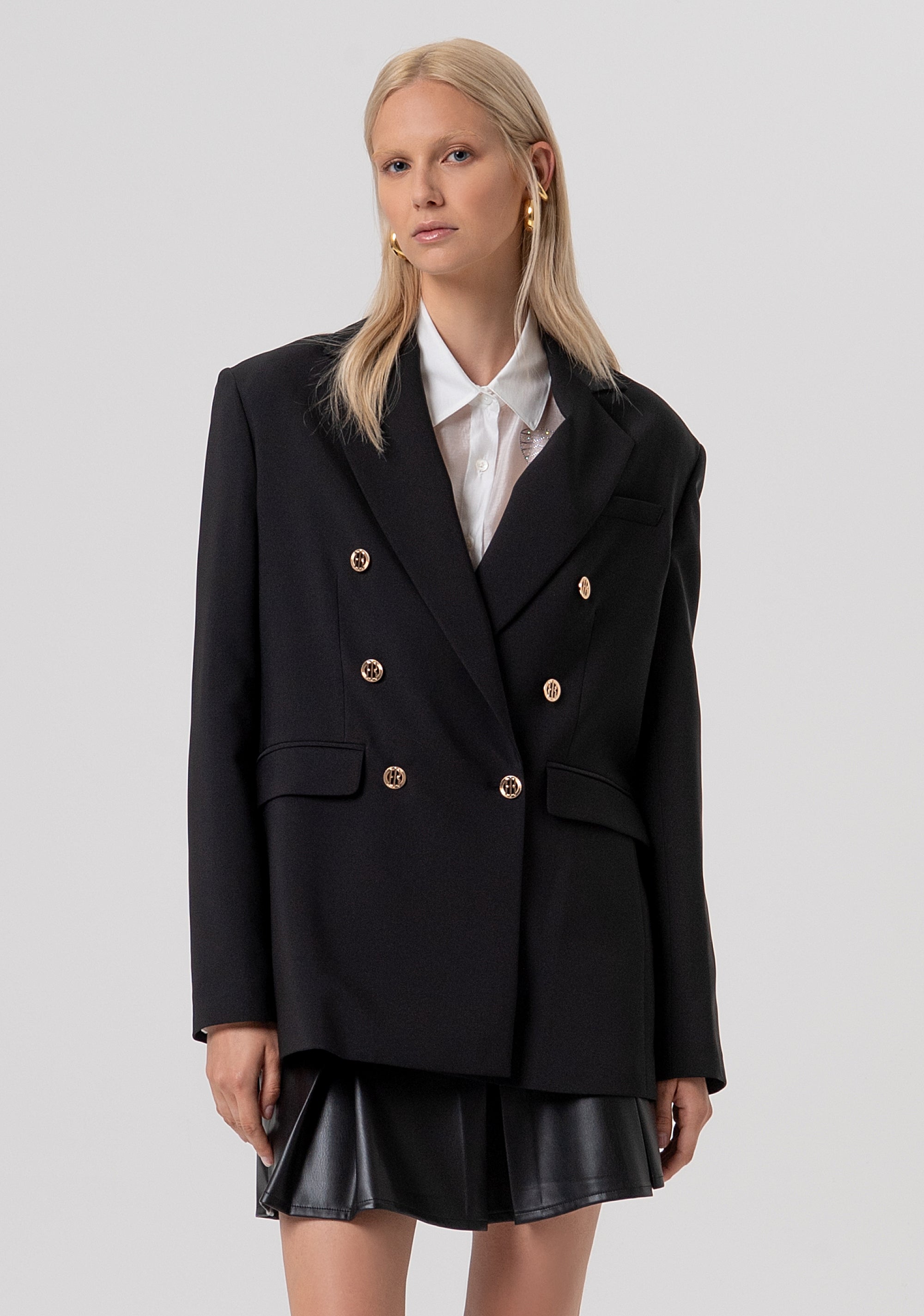 Blazer Doppiopetto Oversize con Bottoni Dorati FR26SJ3001W42901-053 Fracomina