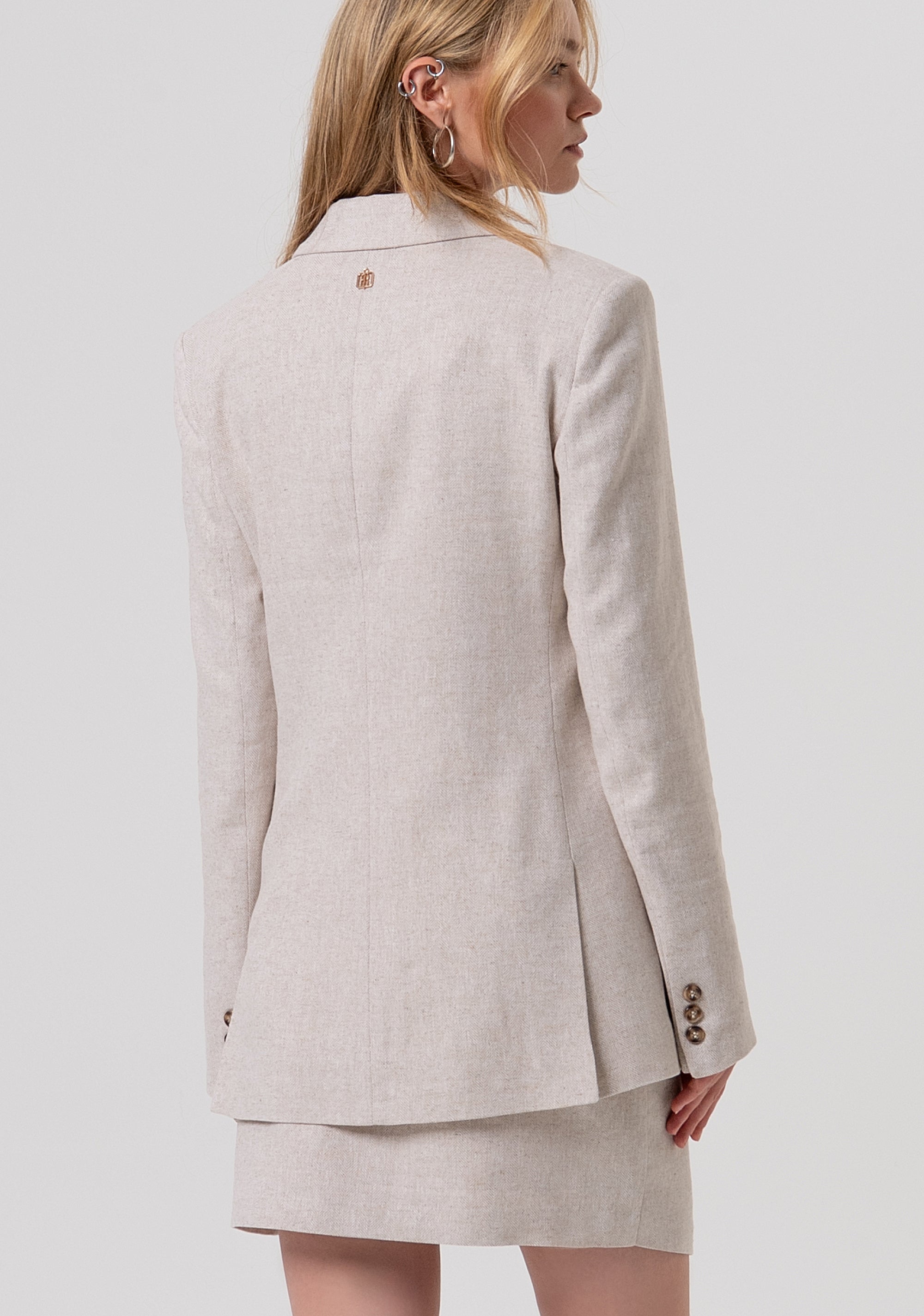 Blazer regular doppiopetto con lino FR26SJ3003W67101-251 Fracomina