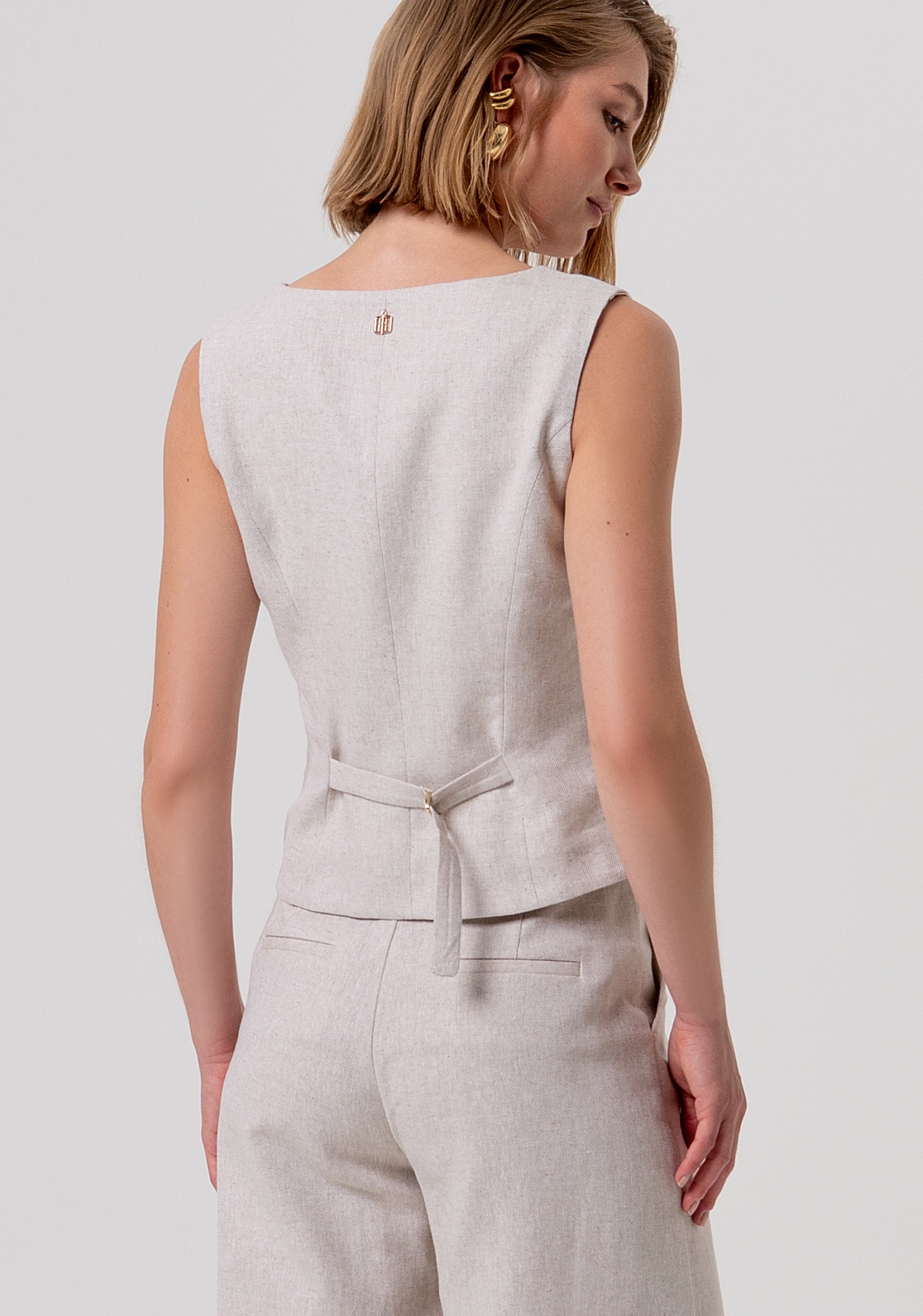 Gilet slim con lino FR26SJ5009W67101-251 Fracomina