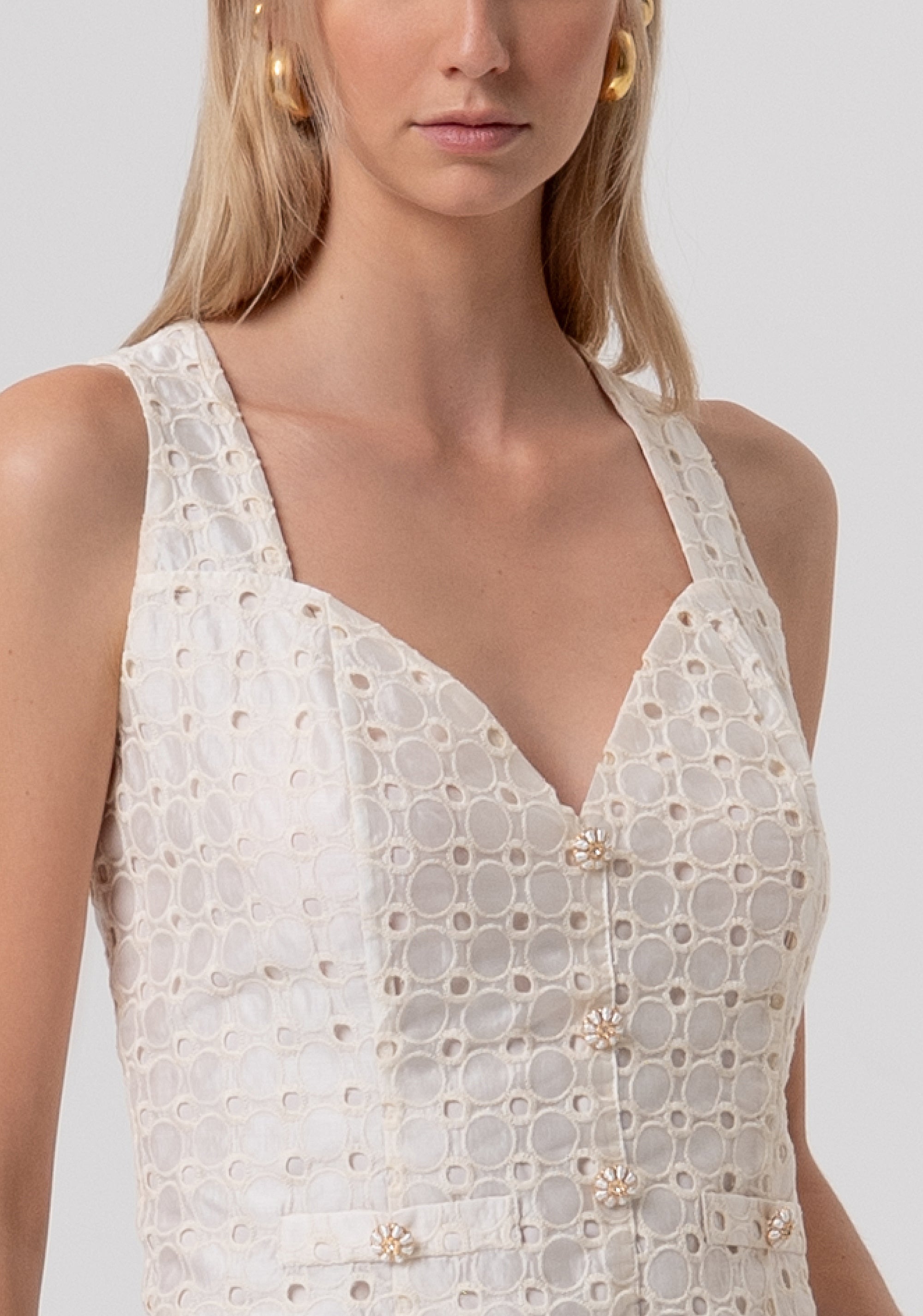 Gilet slim in pizzo San Gallo FR26SJ5010W824R1-B59 Fracomina