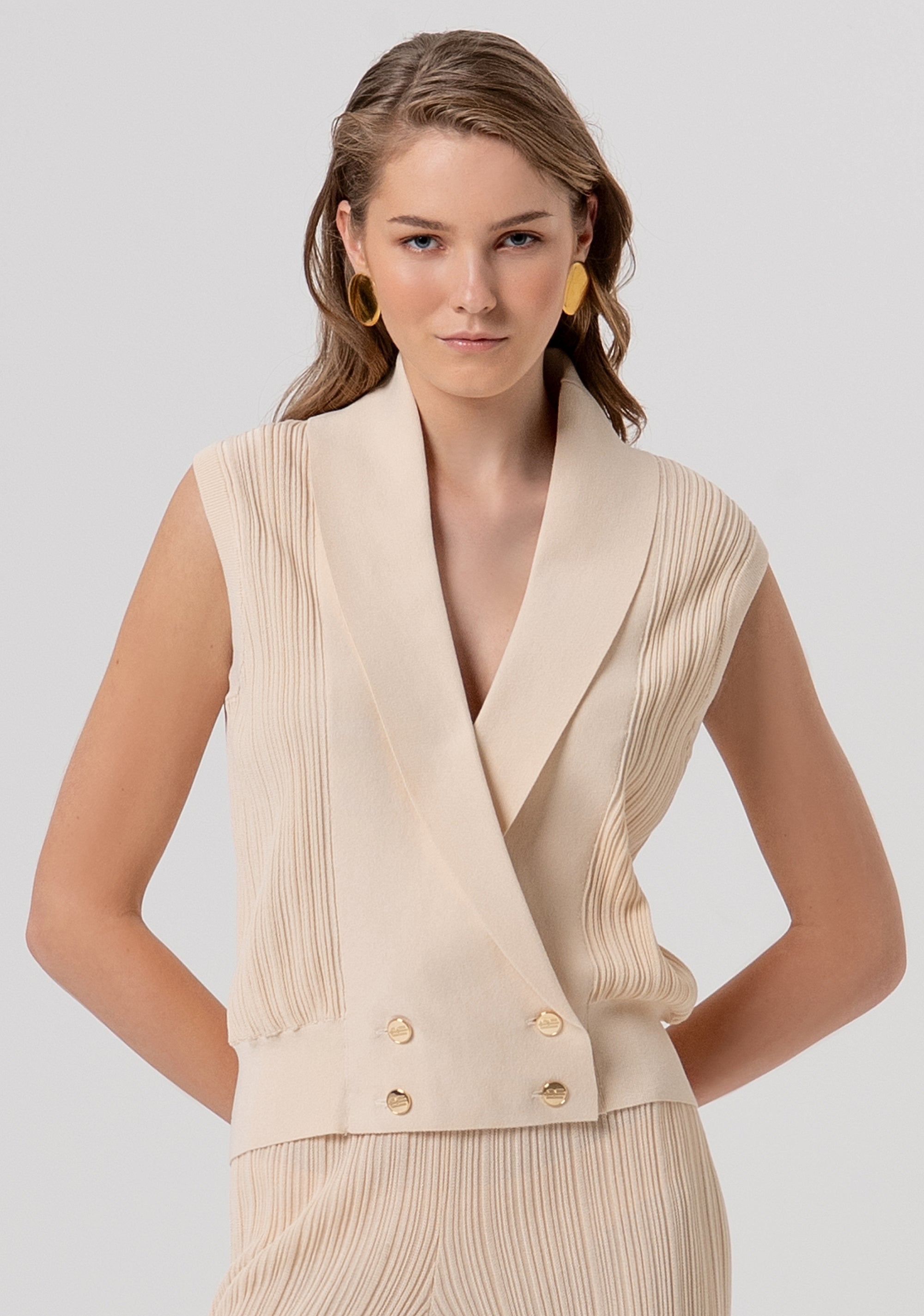 Gilet regular in maglia FR26SJ5012K41801-B59 Fracomina