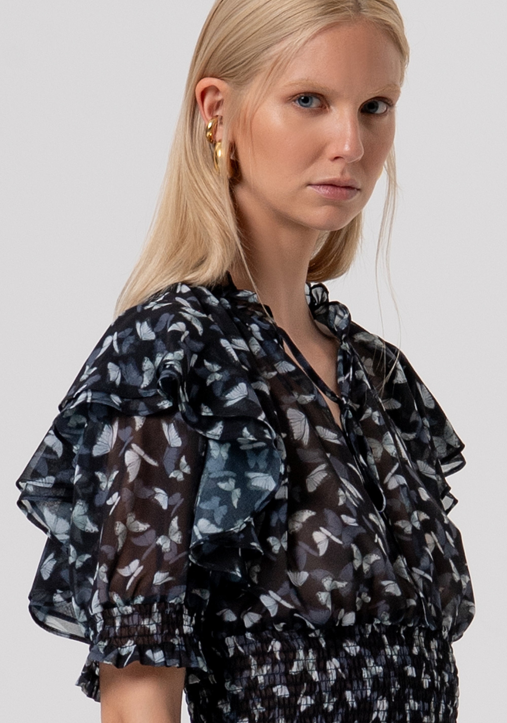 Top cropped in fantasia floreale FR26ST1013W412W6-054 Fracomina