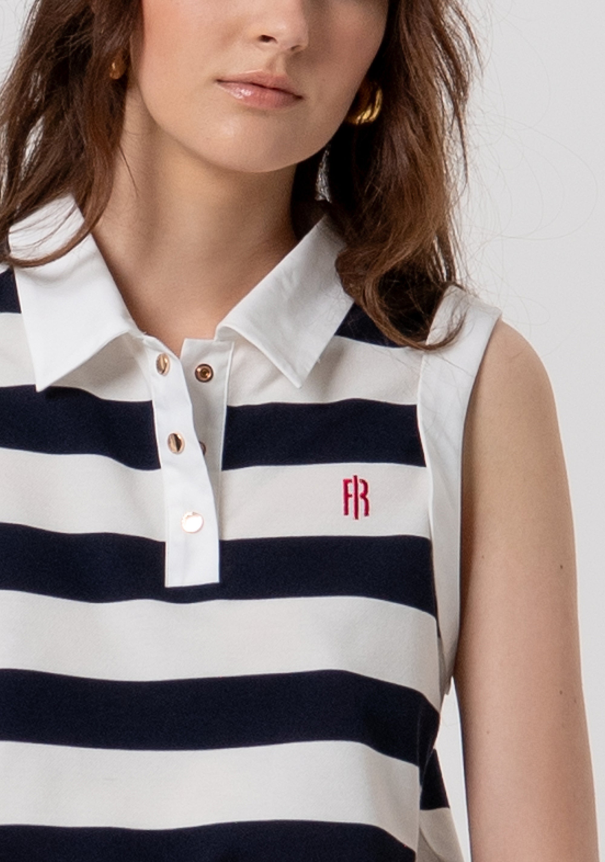 Polo senza maniche a righe FR26ST2023J491V9-957 Fracomina