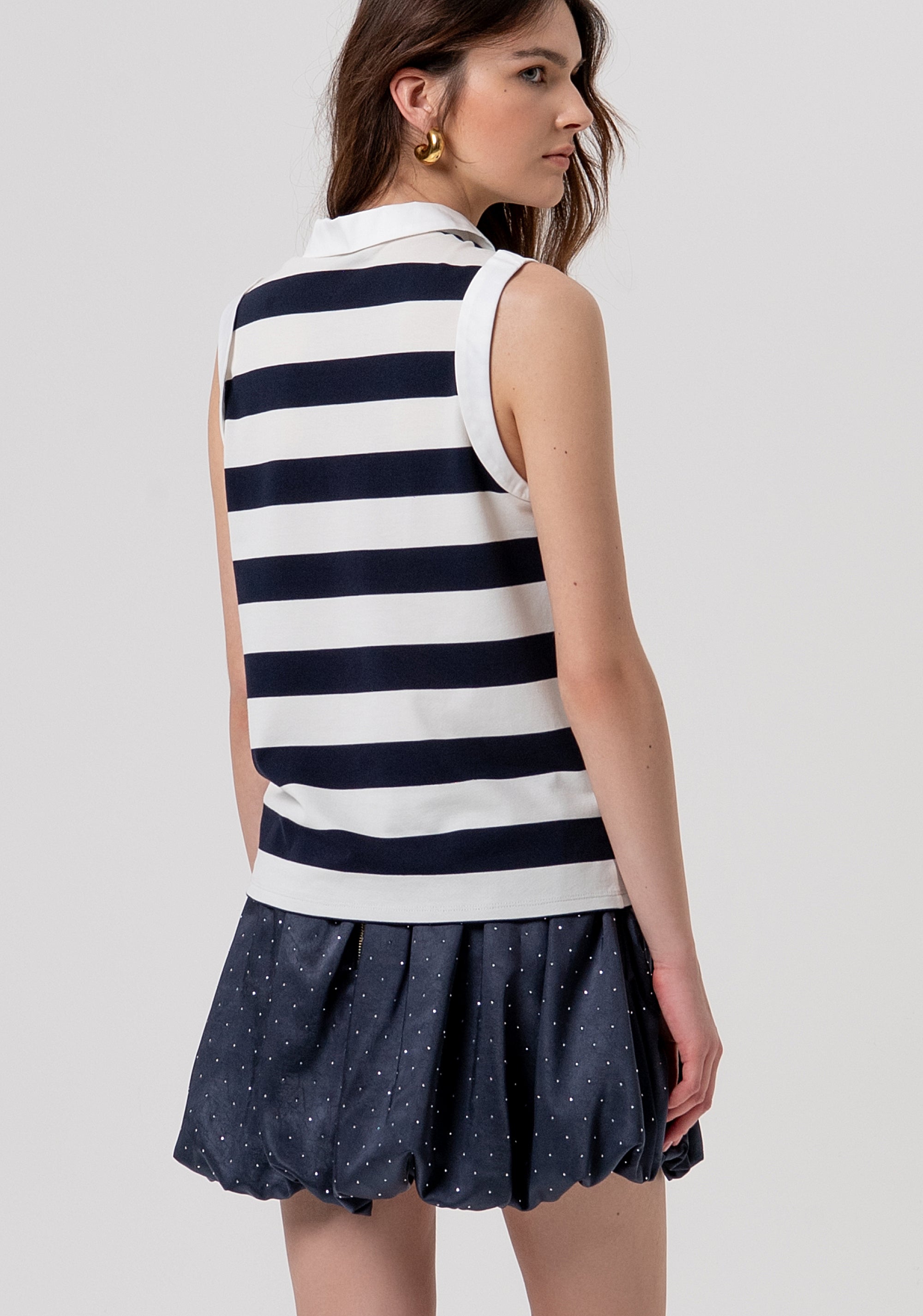 Polo senza maniche a righe FR26ST2023J491V9-957 Fracomina