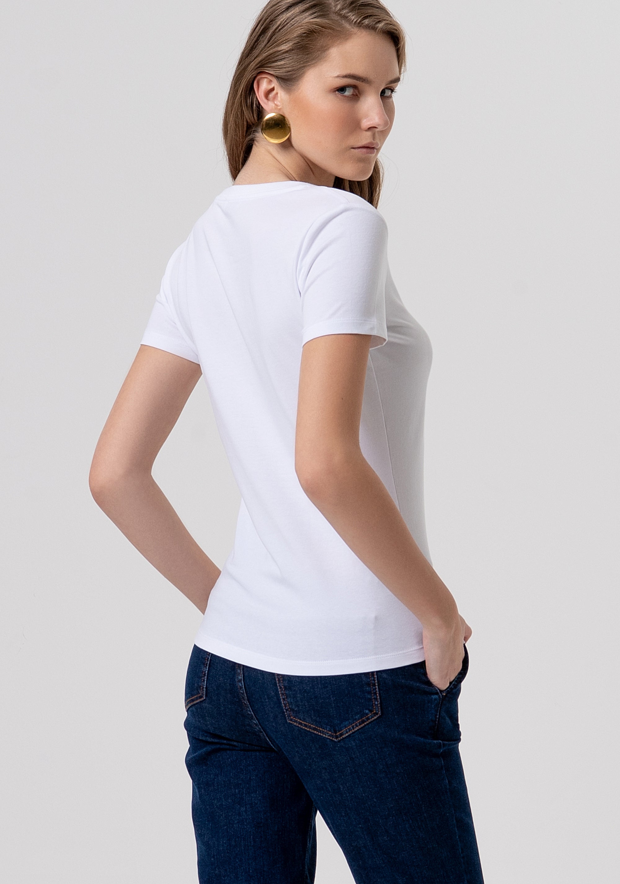 T-shirt slim in jersey di cotone FR26ST3002J401N5-278 Fracomina