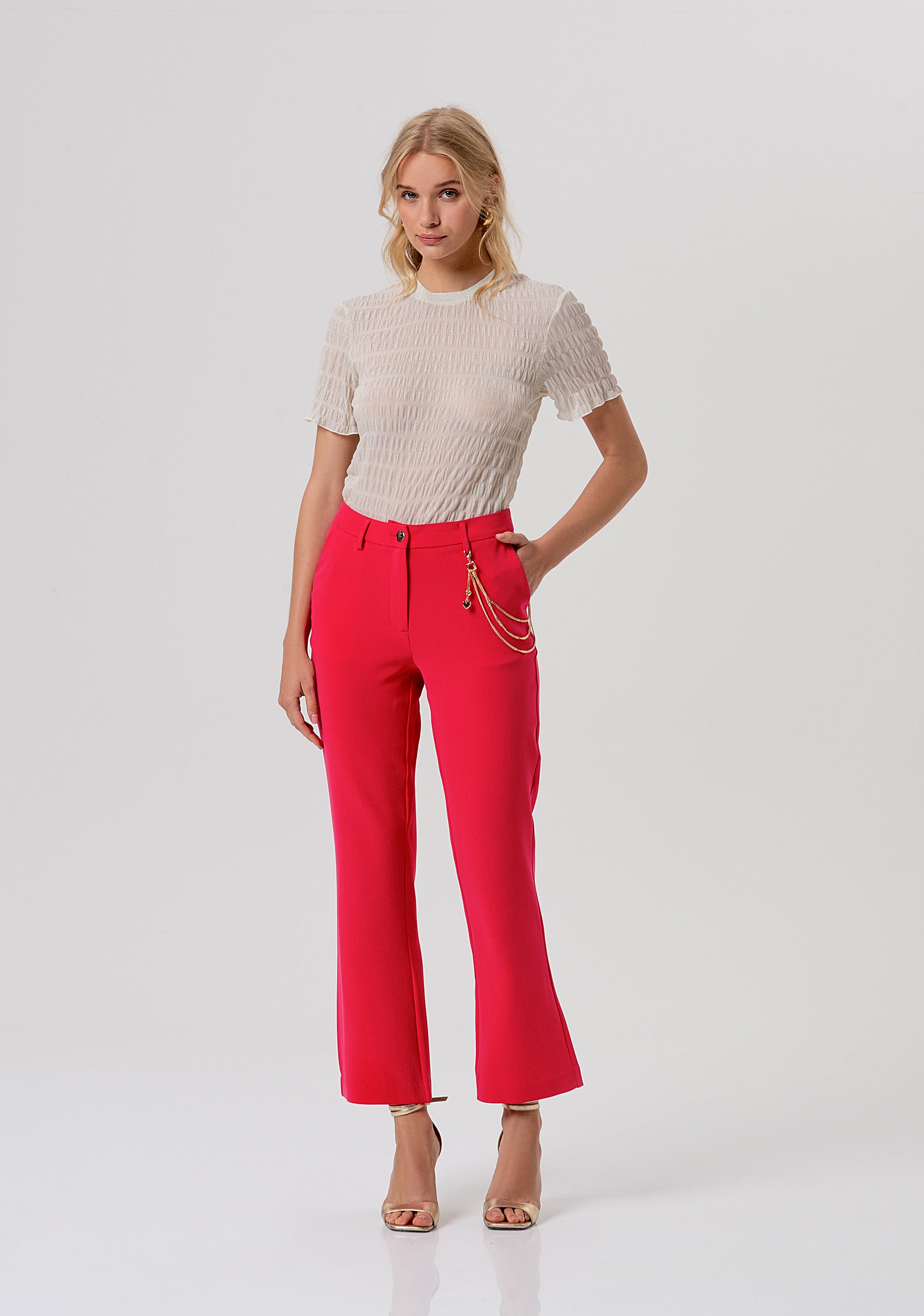 T-shirt slim in tessuto goffrato FR26ST3041J427Q7-595 Fracomina