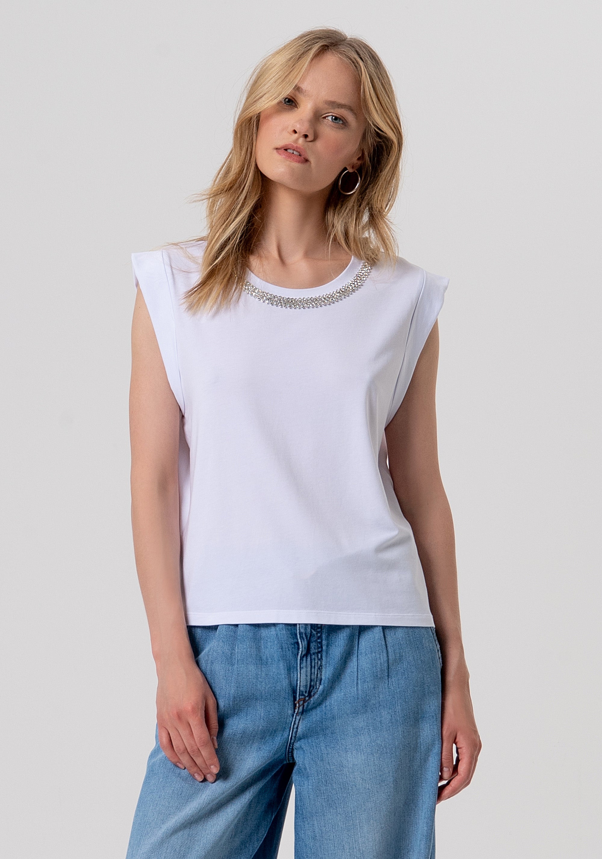 T-shirt in Jersey di Cotone con Logo Monogramma